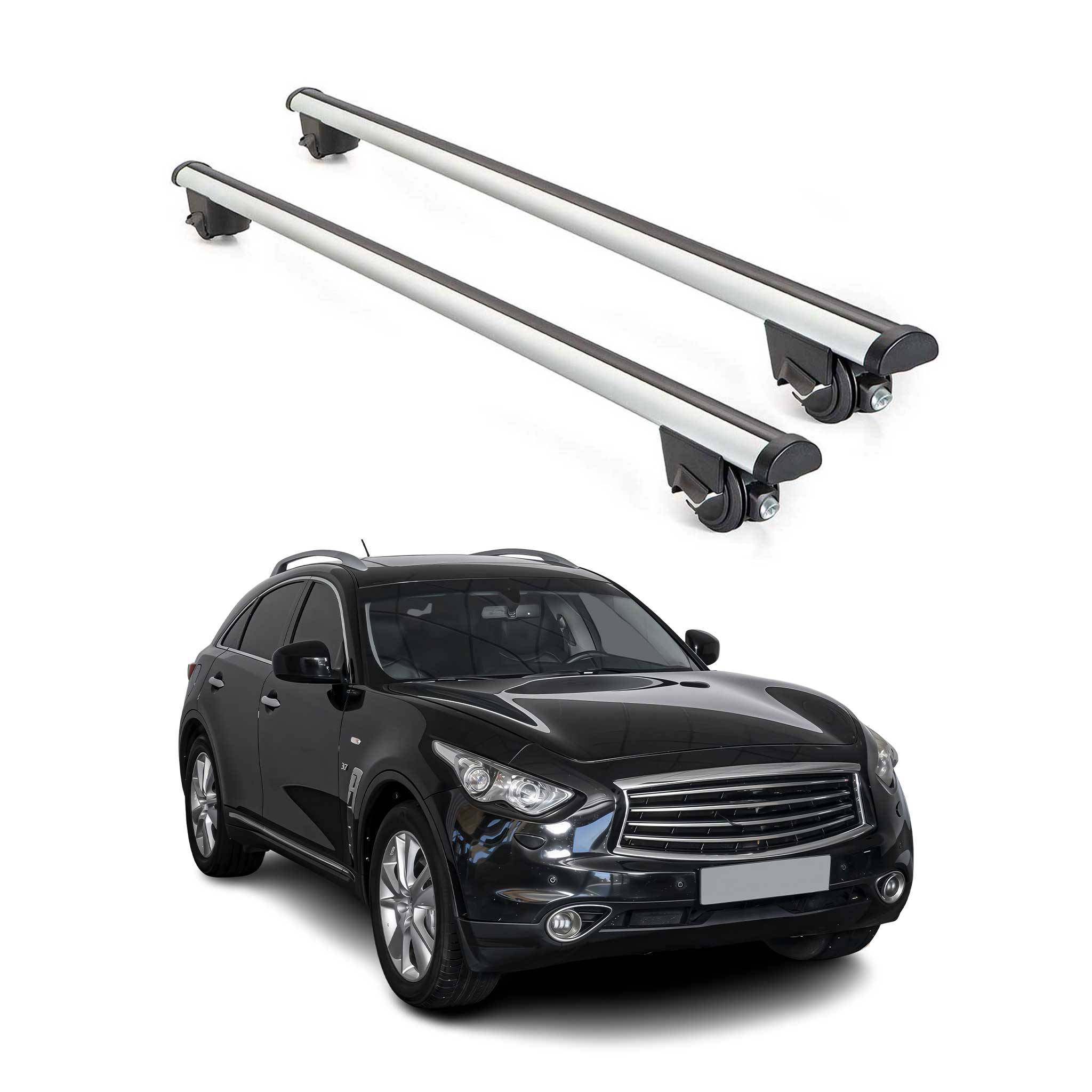 2014-2017 Infiniti QX70 Roof Rack Cross Bars Silver