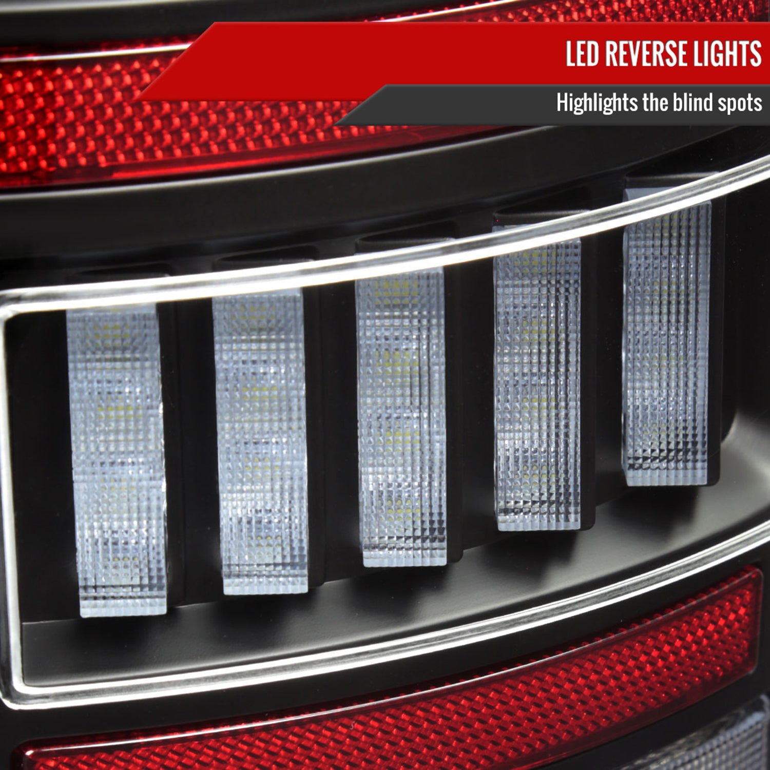 2007-2009 Dodge RAM 1500/2500/3500 Red LED Bar Tail Lights Matte Black/Clear
