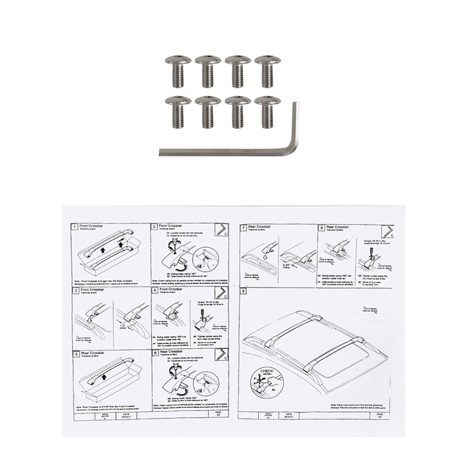 2014-2018 Subaru Forester IV Black Powder Coated Aluminum Roof Rack Cross Bars