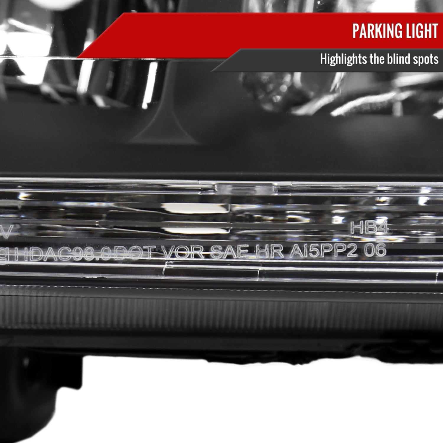 1998-2002 Honda Accord Factory Crystal Headlights Amber Reflector Matt Black