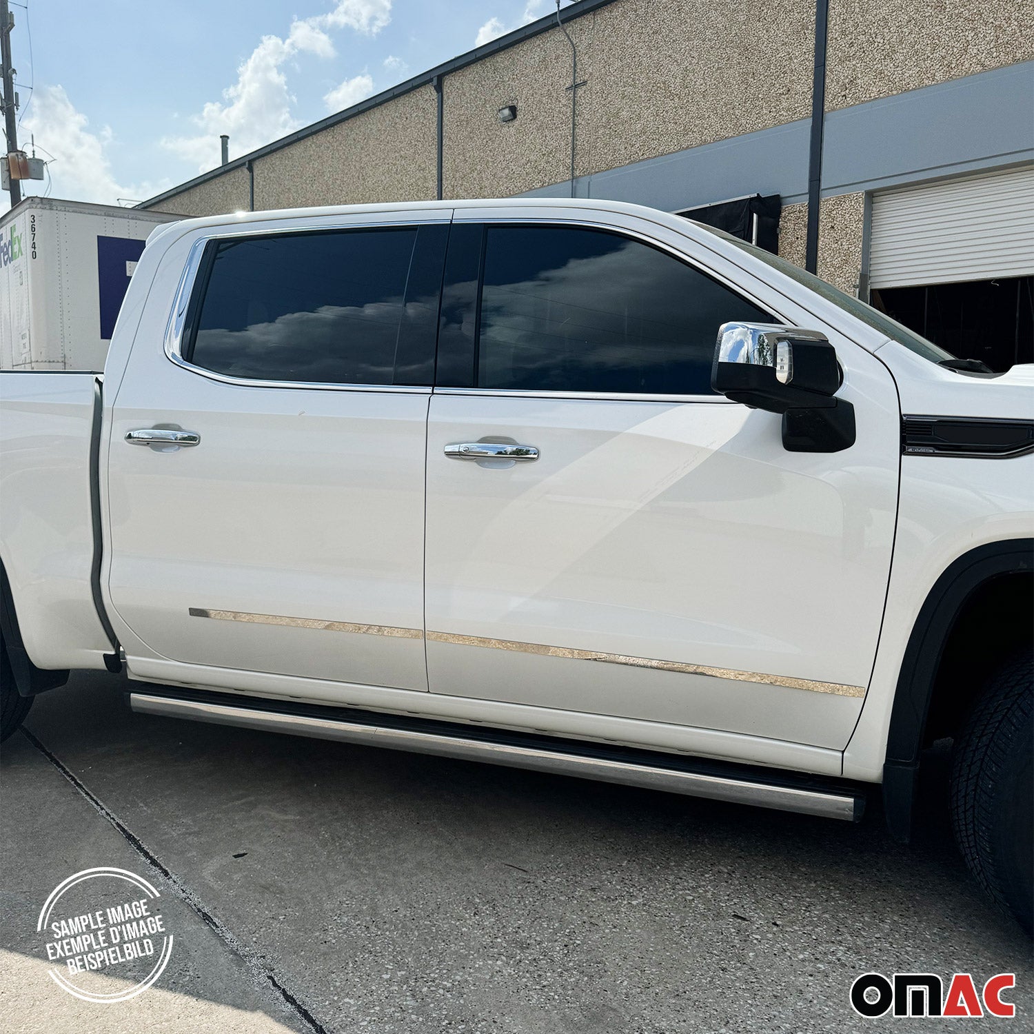 2015-2020 Ford F-150 Side Door Molding Trim Skirt Garnish Stainless Steel Silver 4 Pcs