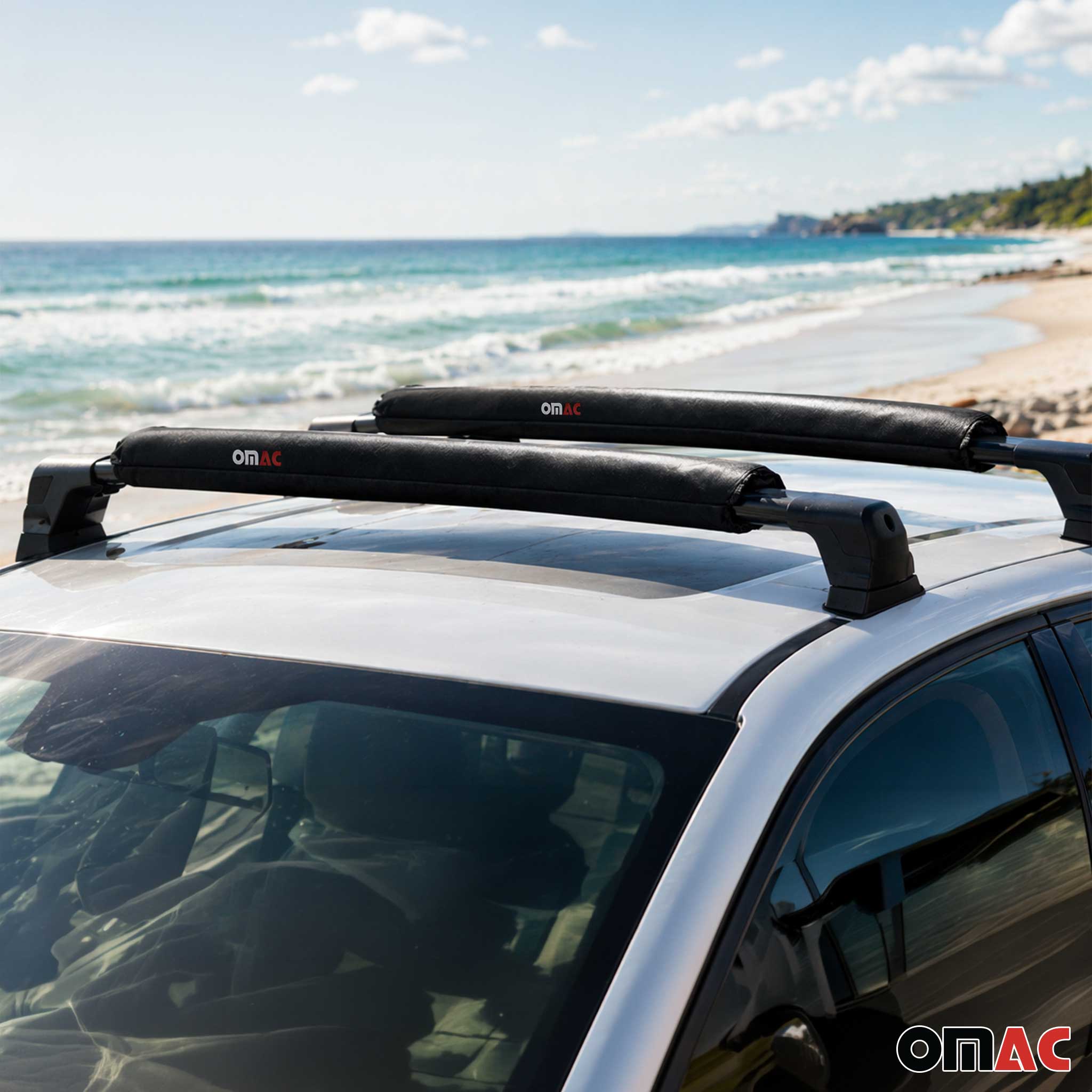 Mercedes 19" Roof Rack Pads Surfboard Windsurf Crossbar Pads Black