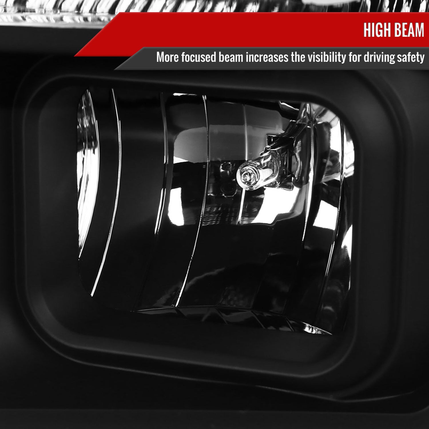 2008-2010 Ford F-250 F350 F-450 LED C-Bar Projector Headlight Matt Black/Clear