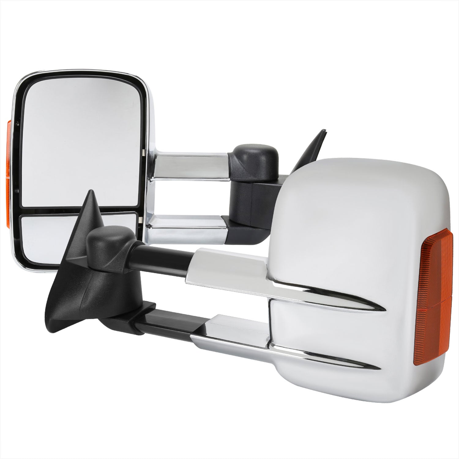 1988-2002 Chevy C/K C3500/Tahoe Yukon/Suburban Chrome Manual Towing Mirrors