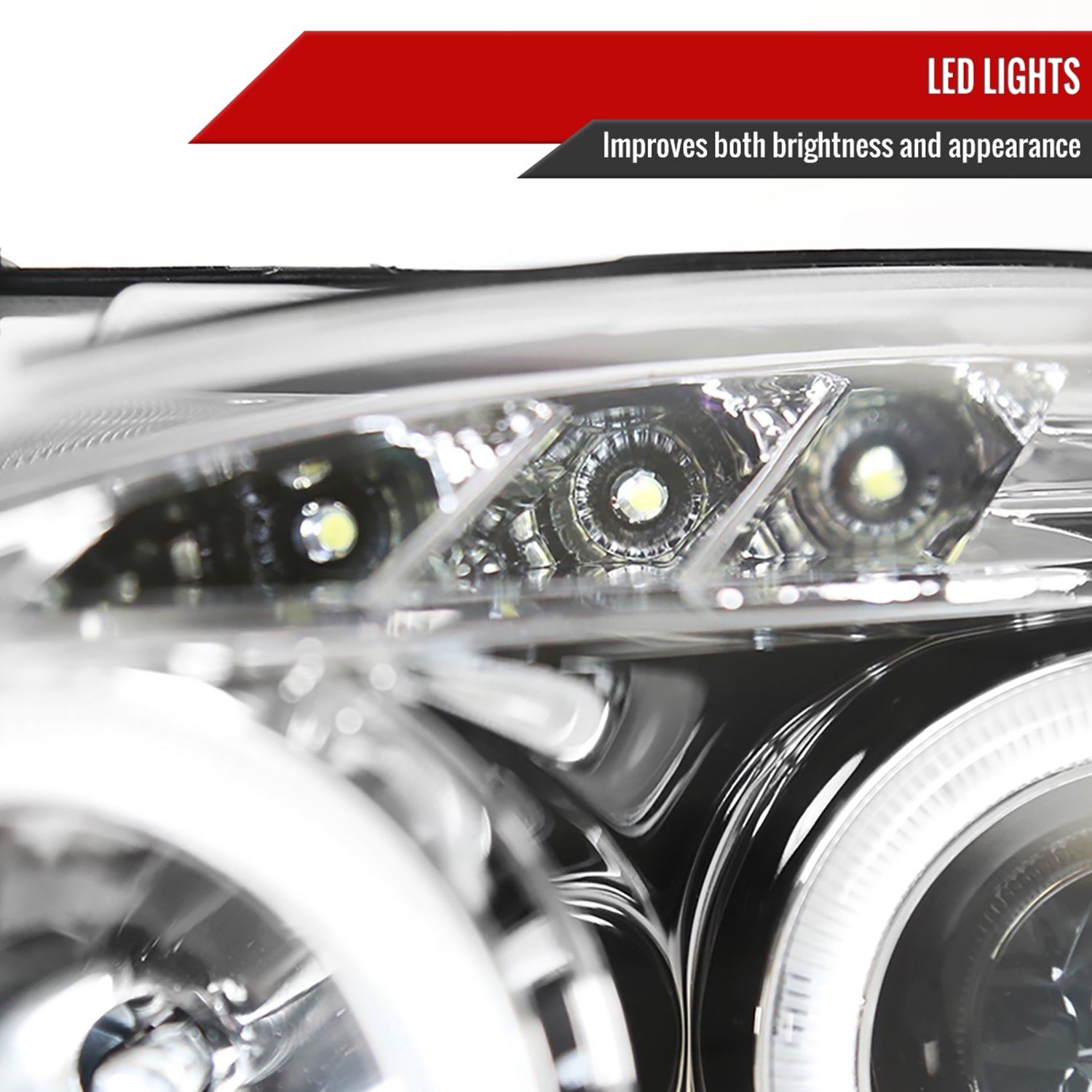 2004-2009 Honda S2000 AP2 Dual Halo Projector Headlights Chrome/Clear Lens