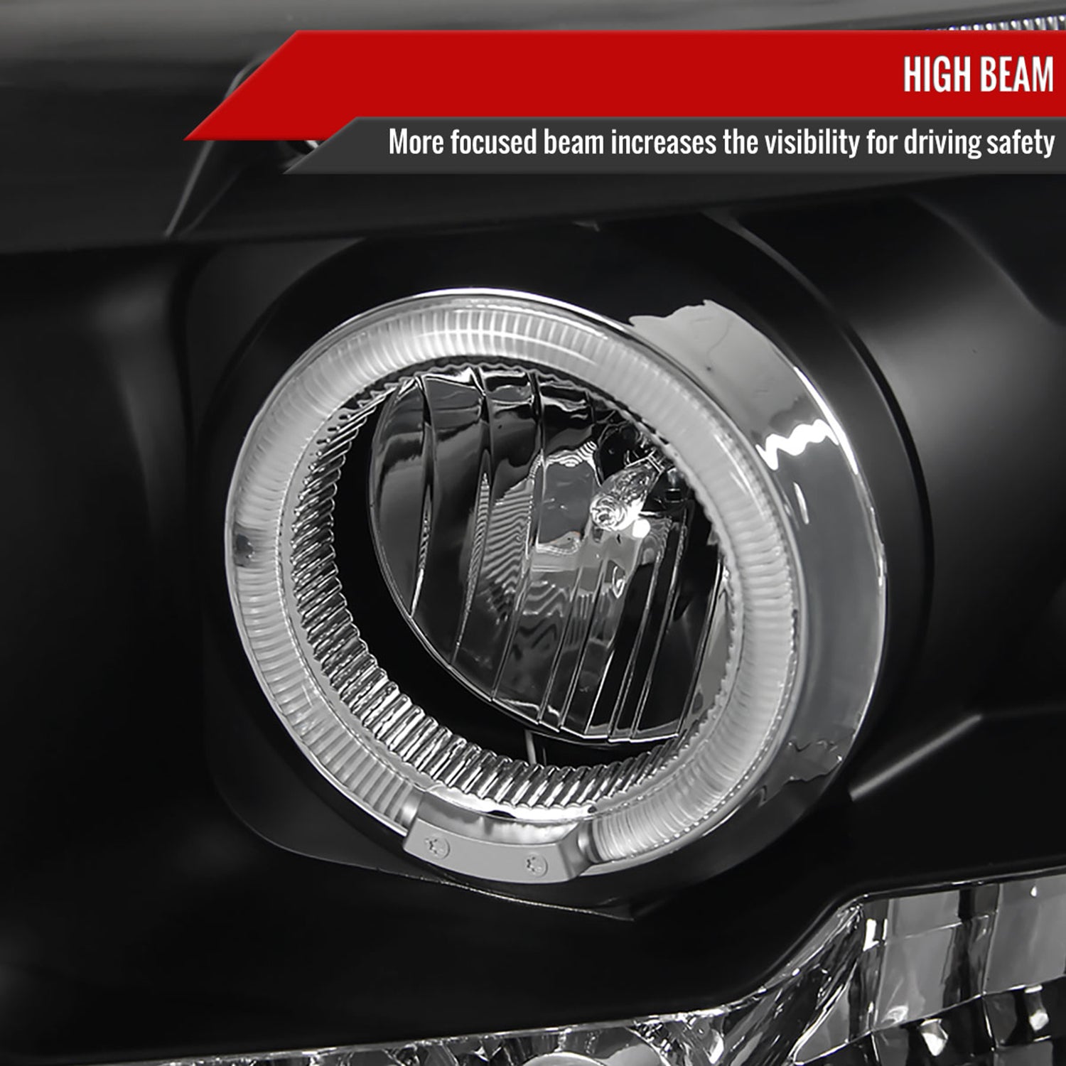 2006-2008 Dodge RAM 1500/ 06-2009 RAM 2500 3500 Dual Halo Headlights Black