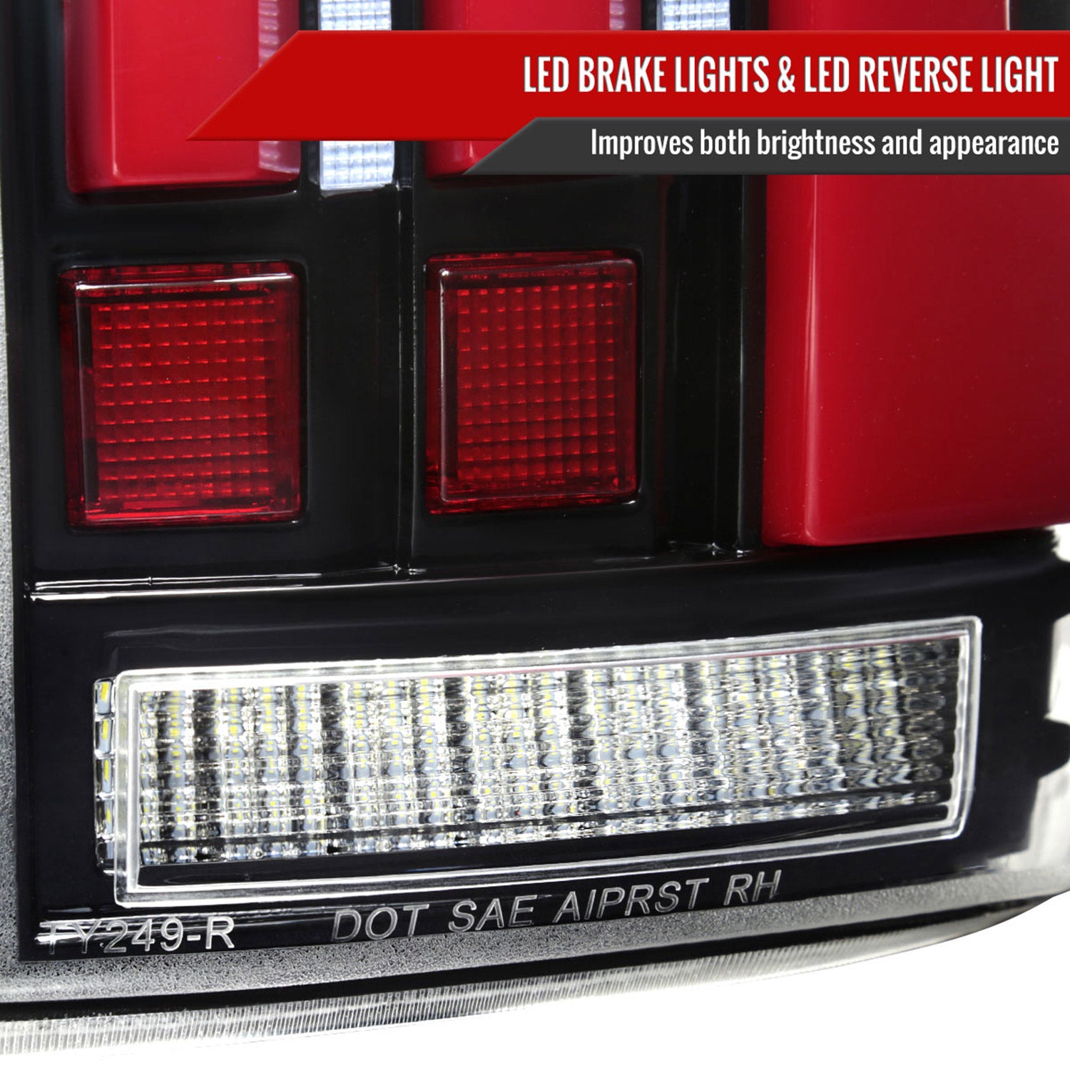 2007-2013 Toyota Tundra Sequential Red LED Bar Tail Lights Glossy Black/Clear