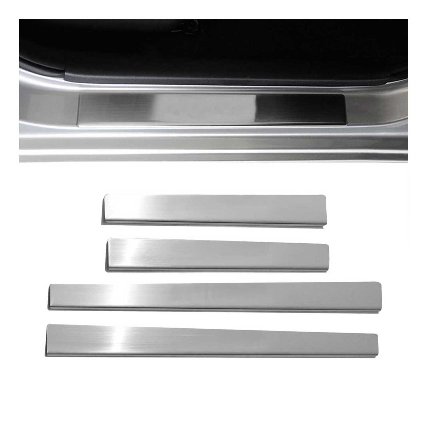 2004-2010 BMW X3 Door Sill Scuff Plate Scratch Protector Stainless Steel Chrome 4Pcs