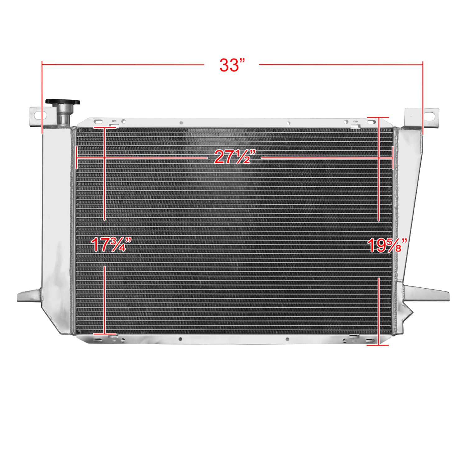 1985-1996 Ford F-150/250/ F350/ Bronco 4.9L L6 3Row Alu Performance Radiator