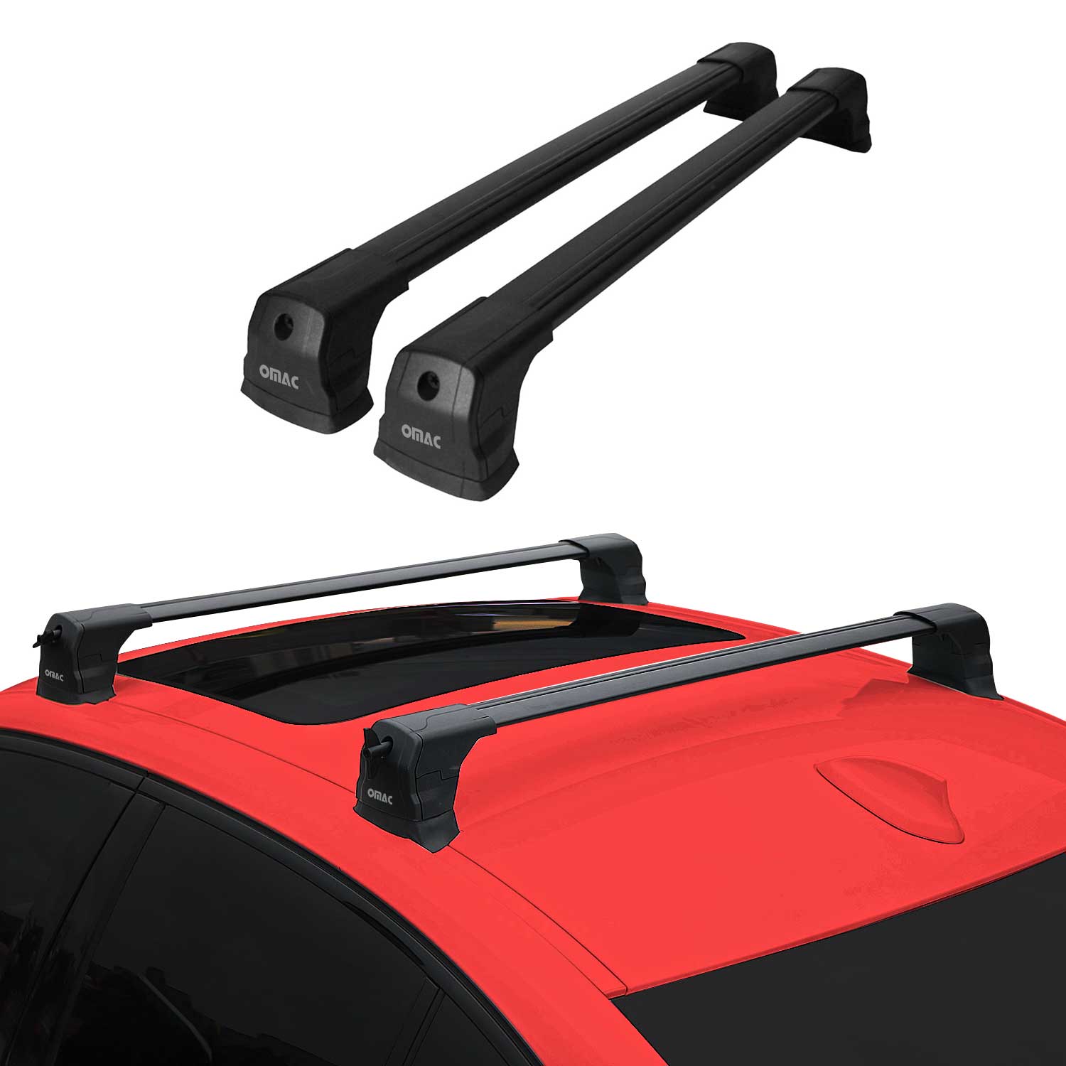 2004-2009 Mazda 3 Hatchback Roof Rack Cross Bars Black