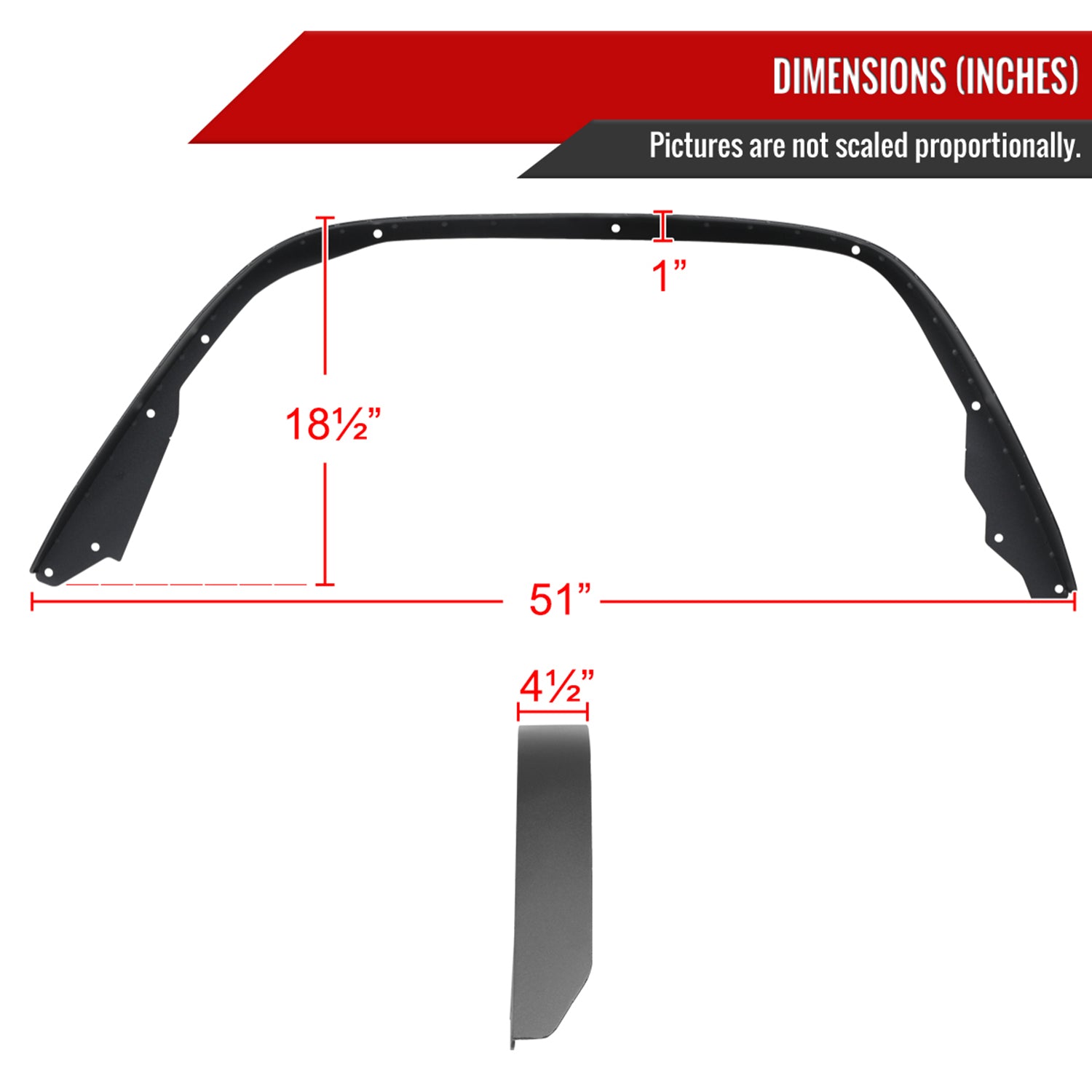 2020-2022 Jeep Gladiator JT Rear Flat Fender Flares Wheel Protector