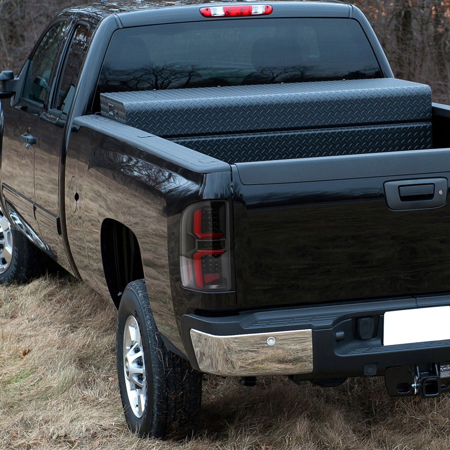 2007-2013 Chevy Silverado 1500 2500HD/3500HD LED Tail Lights Red Jet Black