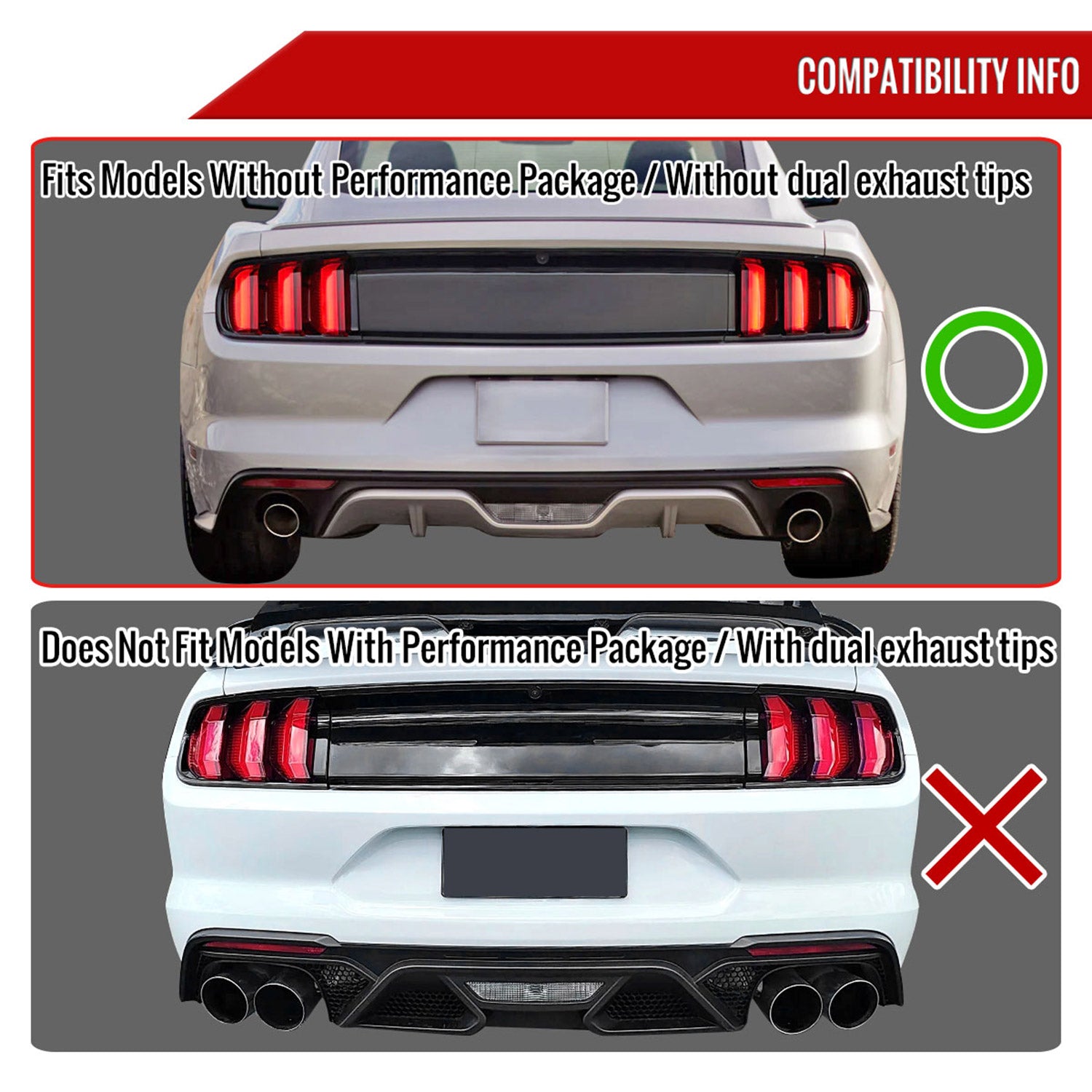 2015-2021 Ford Mustang 2.3L EcoBoost S.Steel Dual Catback Exhaust System