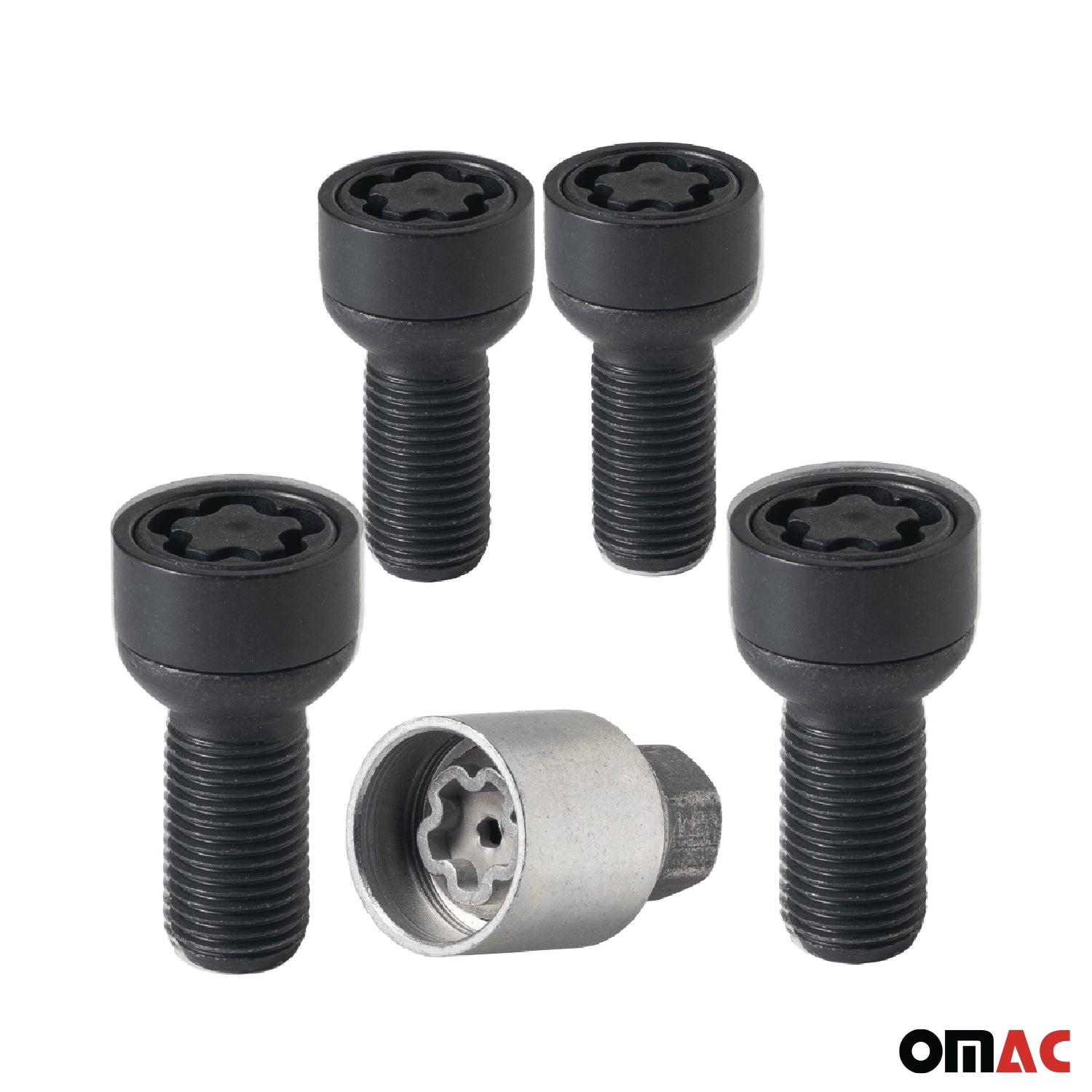 Wheel Lock Kit for Mini Cooper Clubman Countryman M14X1,25 Black 4Locks&1Key