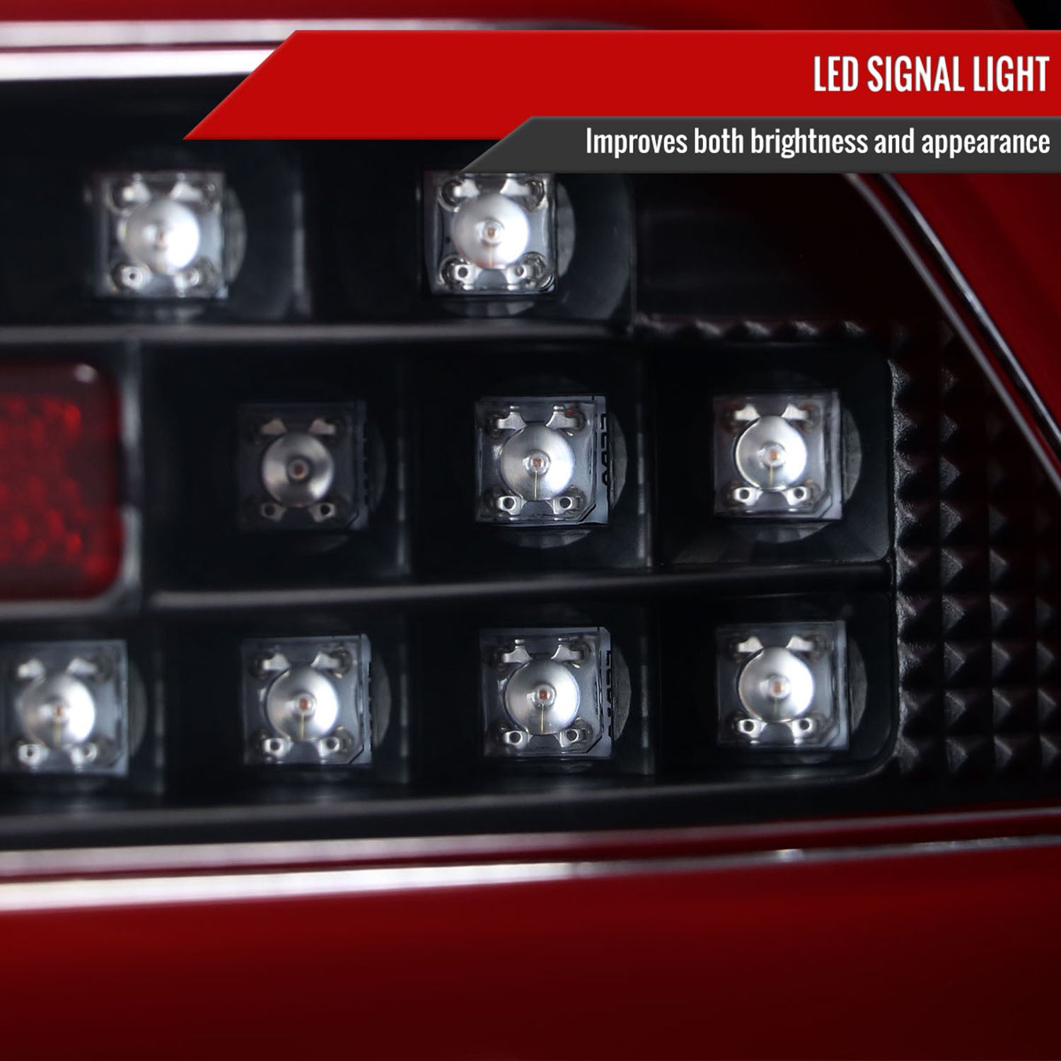 2008-2017 Mitsubishi Lancer / 08-2015 Lancer EVO X Red Bar LED Tail Lights Black