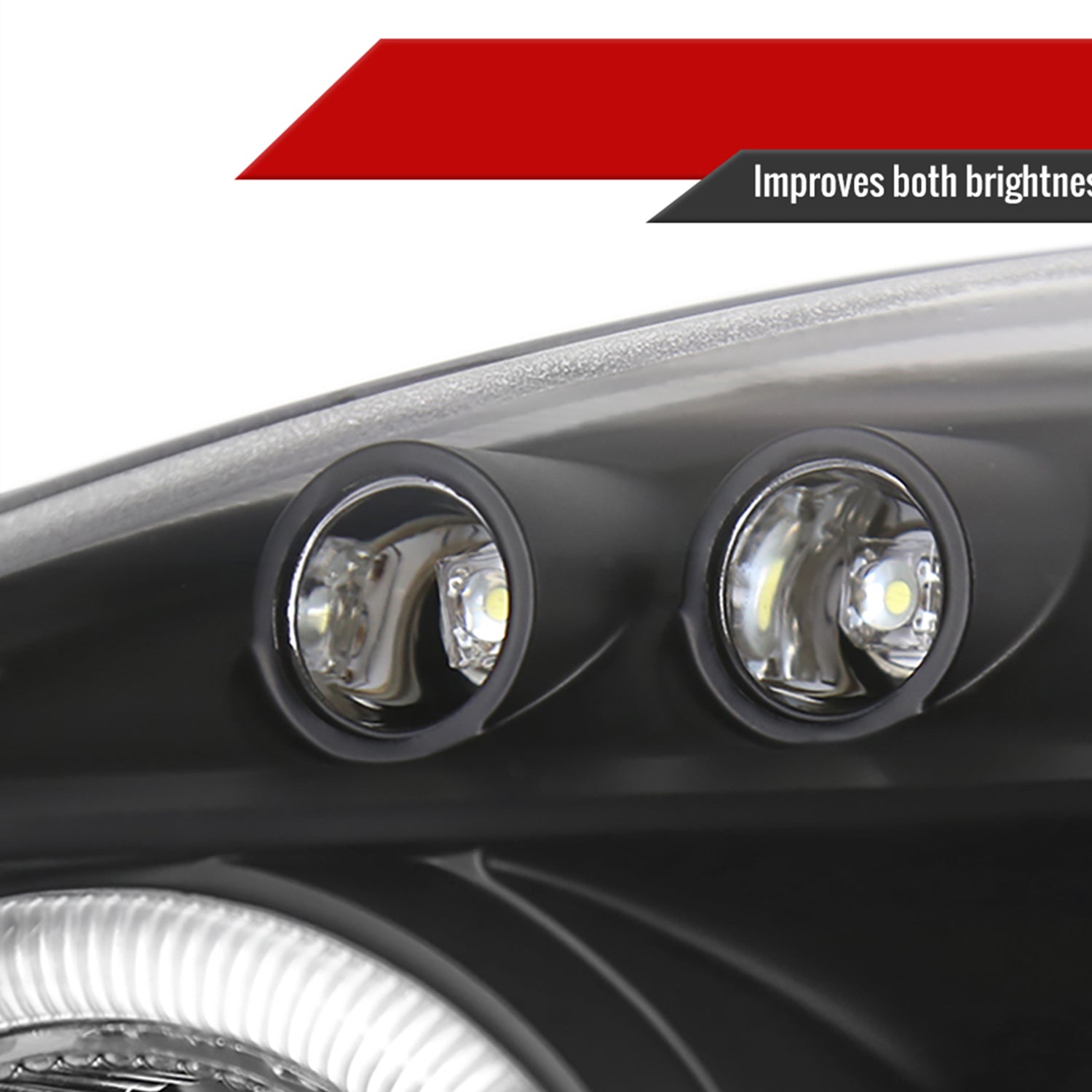 1999-2000 Honda Civic Dual Halo Projector Headlights Matte Black/Clear Lens