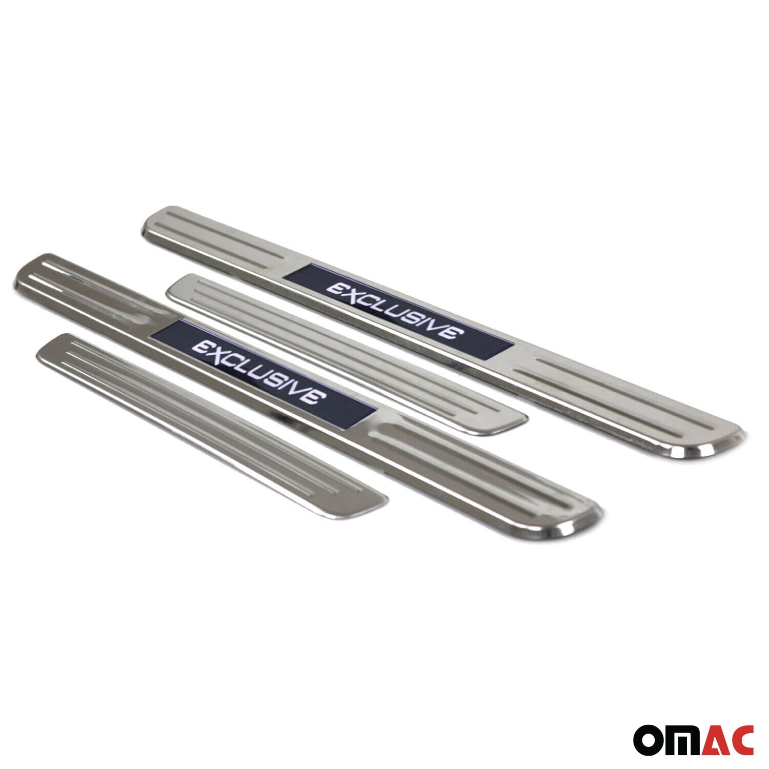 VW Golf Tiguan Passat Door Sill Scuff Plate Illuminated Exclusive Stainless Steel Silver 4Pcs