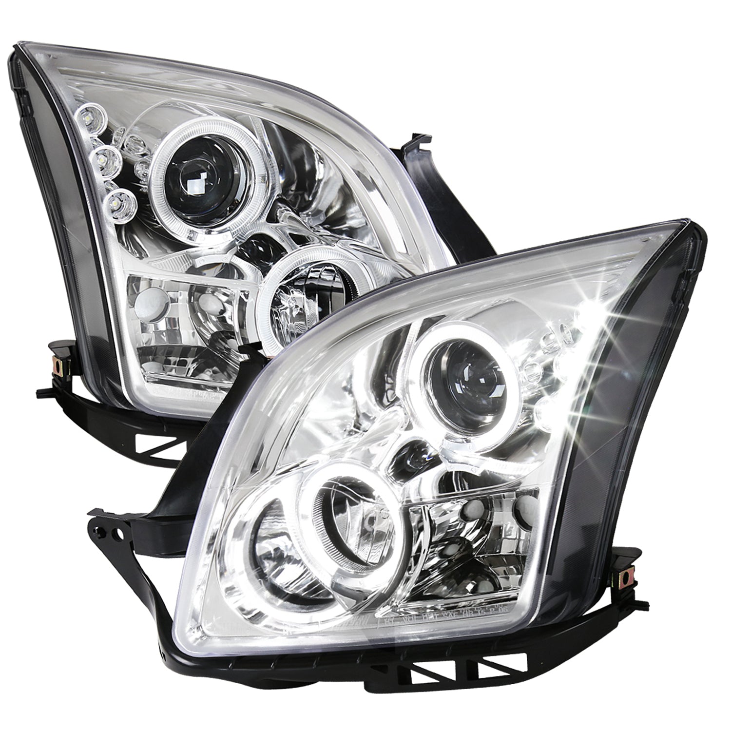 2006-2009 Ford Fusion Dual Halo Projector Headlights Chrome/Clear Lens