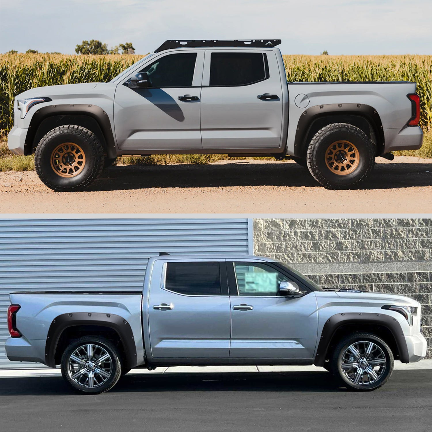 2022-2024 Toyota Tundra Matte Black Rivet Style Fender Flares Protector