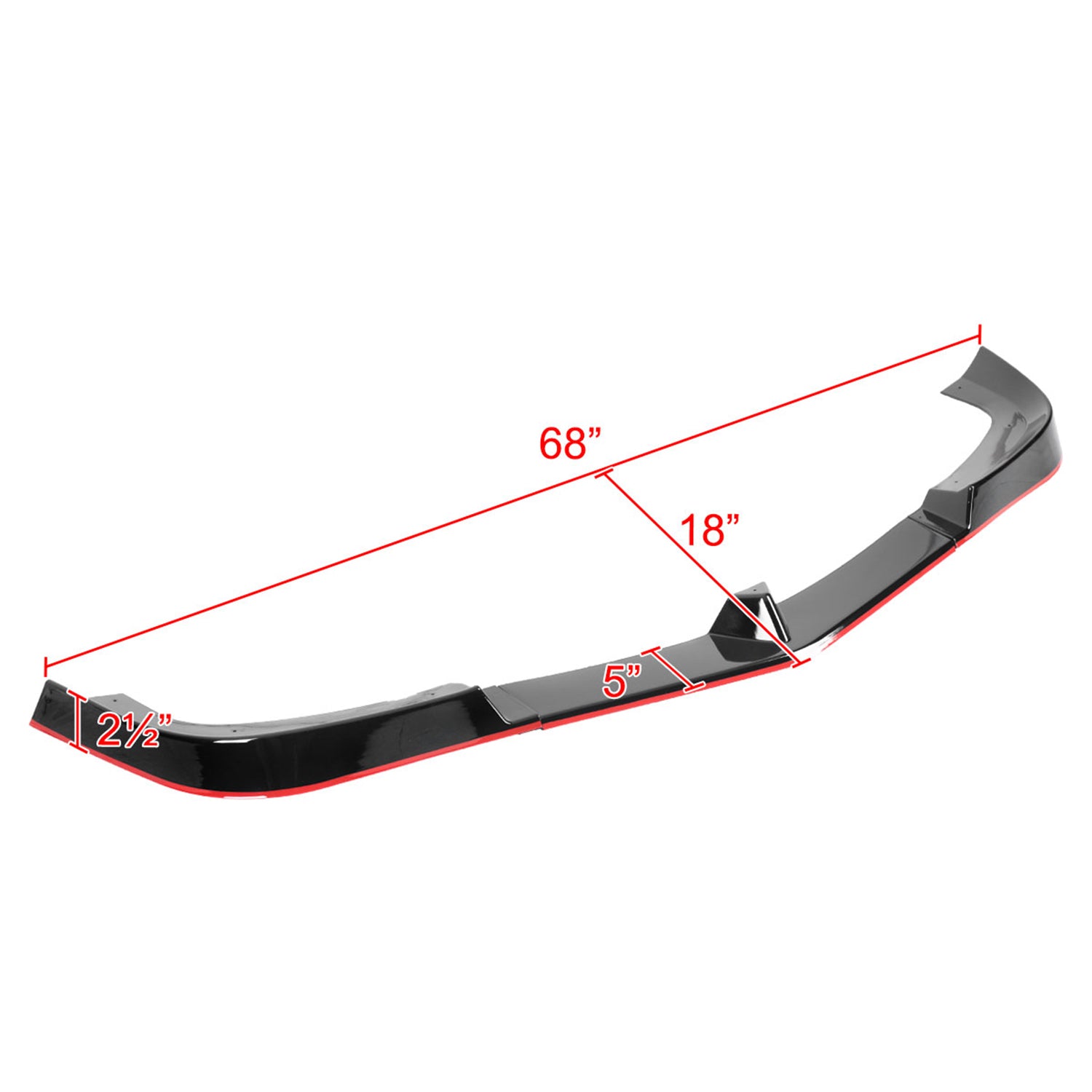 2012-2014 Mercedes W204 C Class Glossy Black/Red Front Bumper Lip Splitter Kit