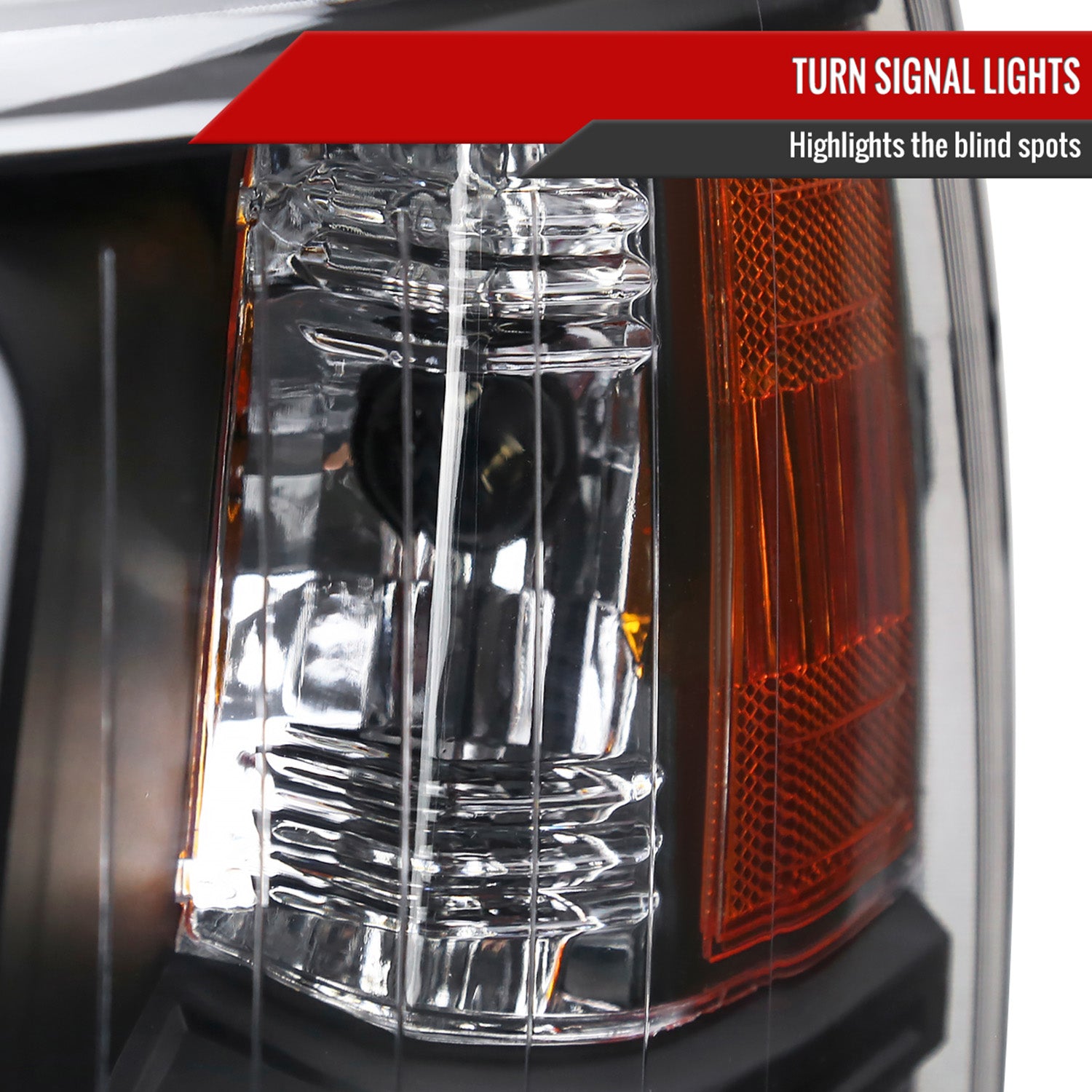 2007-2013 Chevy Silverado 1500 2500HD 3500HD LED Headlights Amber Reflector