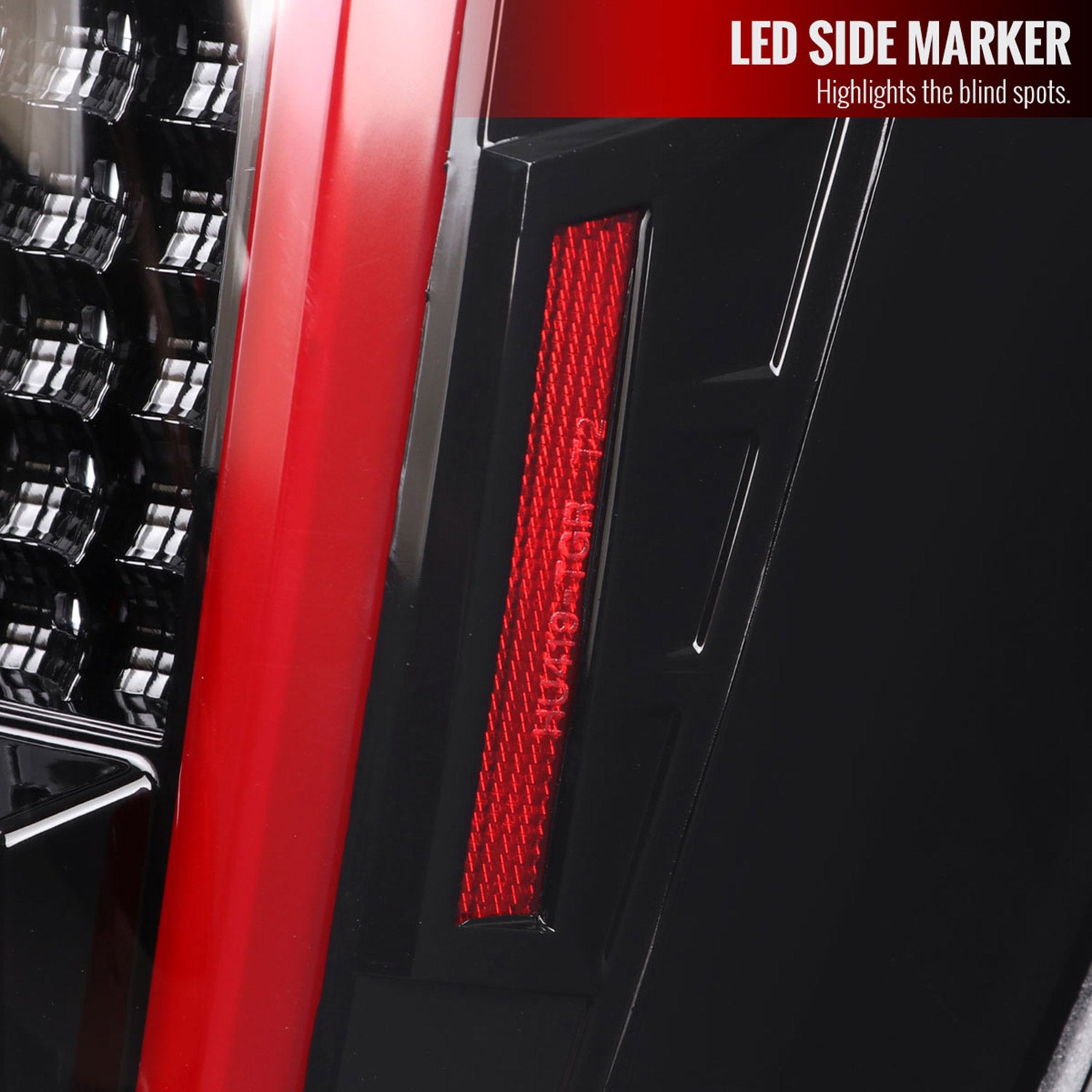 2004-2015 Nissan Titan LED Tail Lights with Red LED Tube Jet Black/Clear Lens