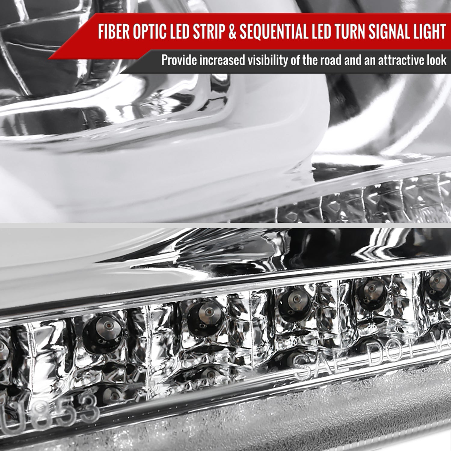 2012-2017 Hyundai Veloster LED Light Bar Headlight Signal Lights Chrome