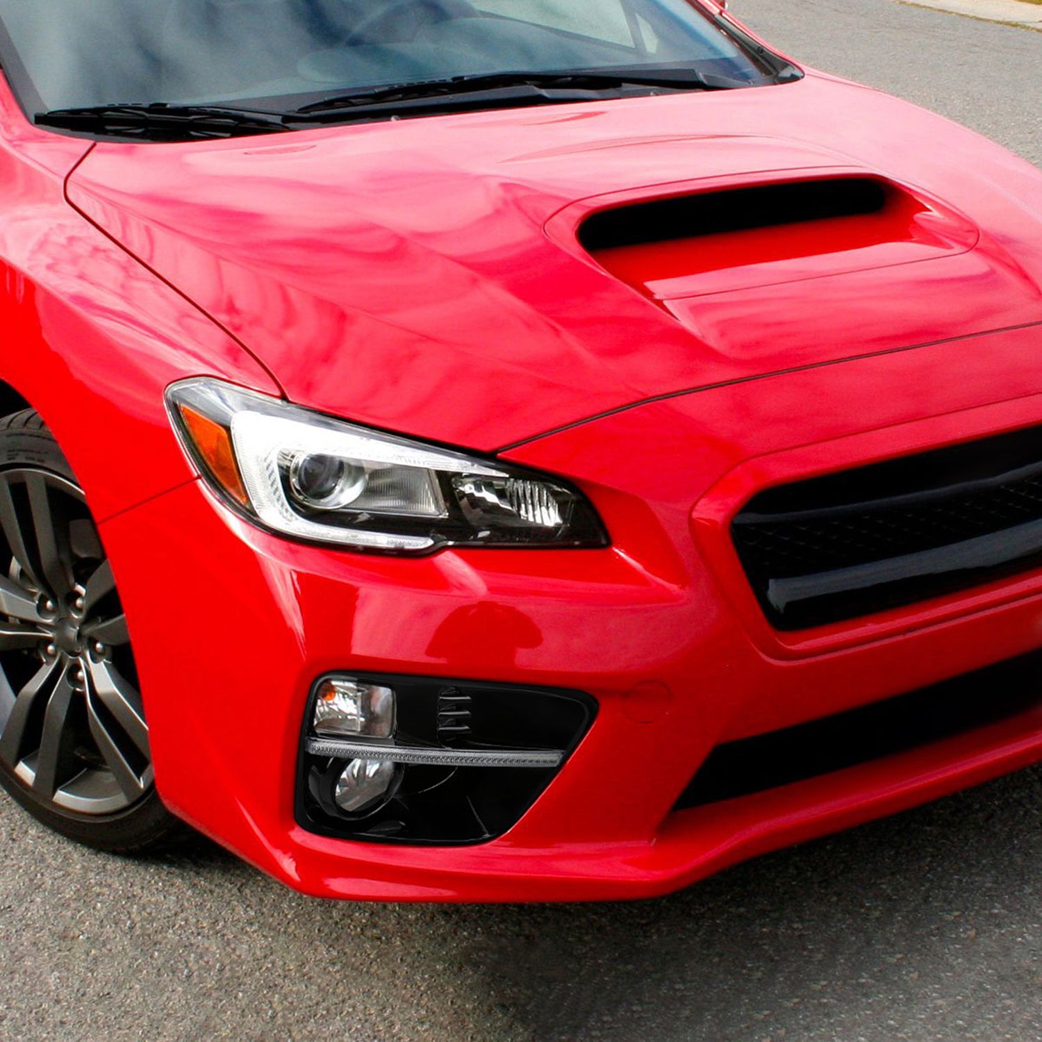 2015-2017 Subaru Impreza WRX STI LED Signal Fog Light Bezels Glossy Black