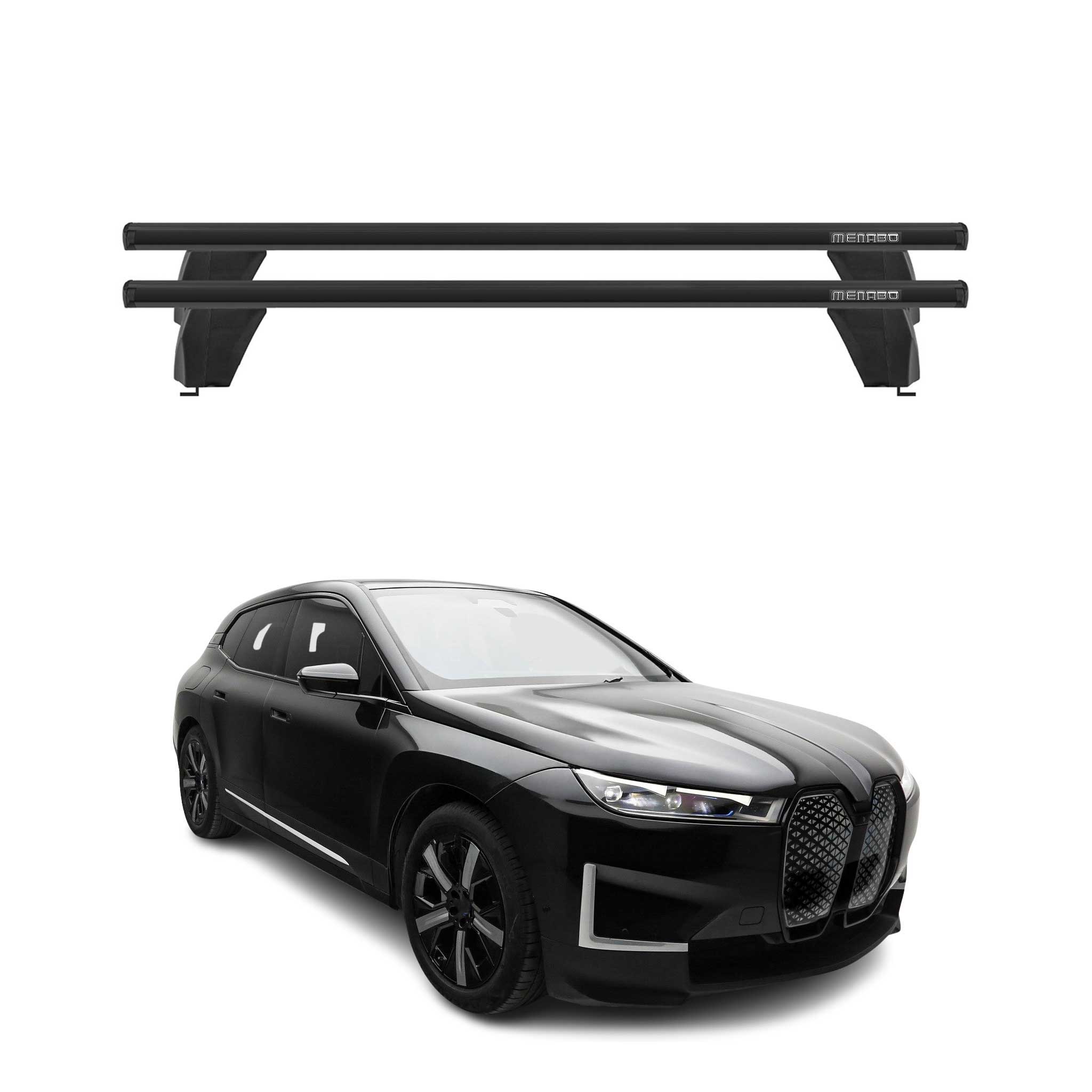 Roof Racks Cross Bars Luggage Carrier for BMW iX 2022-2026 Aluminium Black 2x
