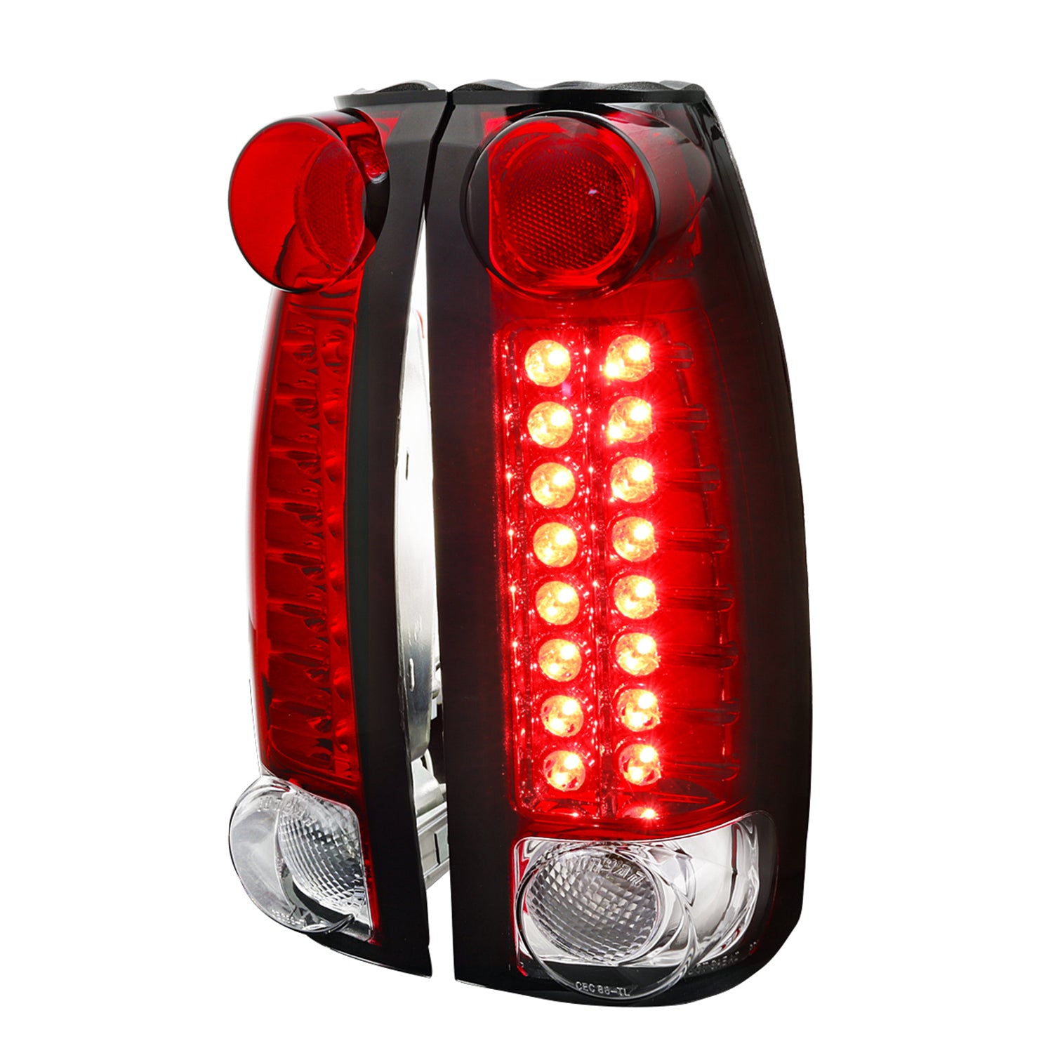 1988-2000 Chevy Silverado/Tahoe/Sierra/Jimmy/Yukon LED Tail Lights Chrome/Red