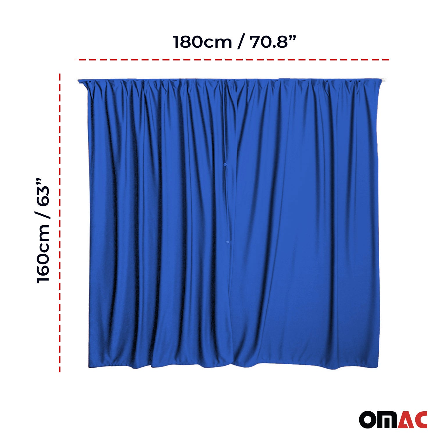 RAM ProMaster City Trunk Tailgate Curtain Blue 2 Privacy Curtains