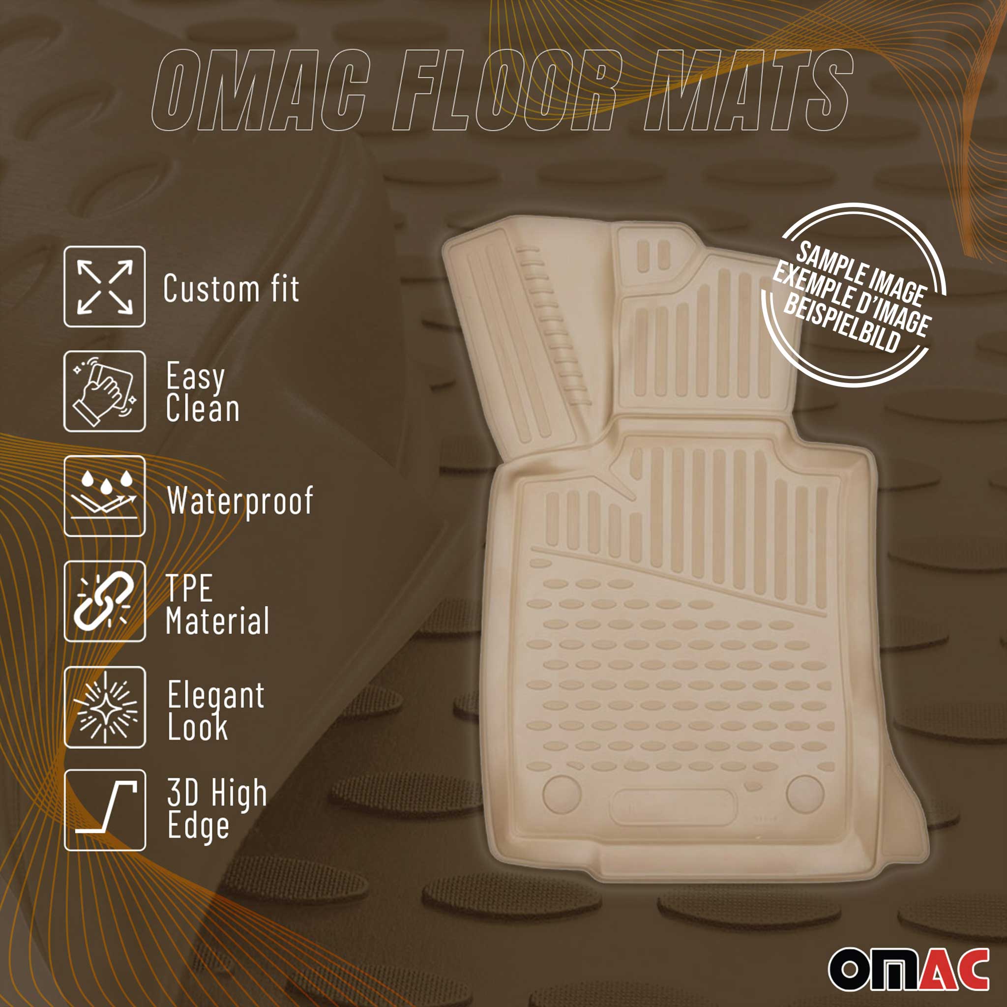 2010-2013 Lexus GX 460 Floor Mats Liners Full Set All Weather Beige
