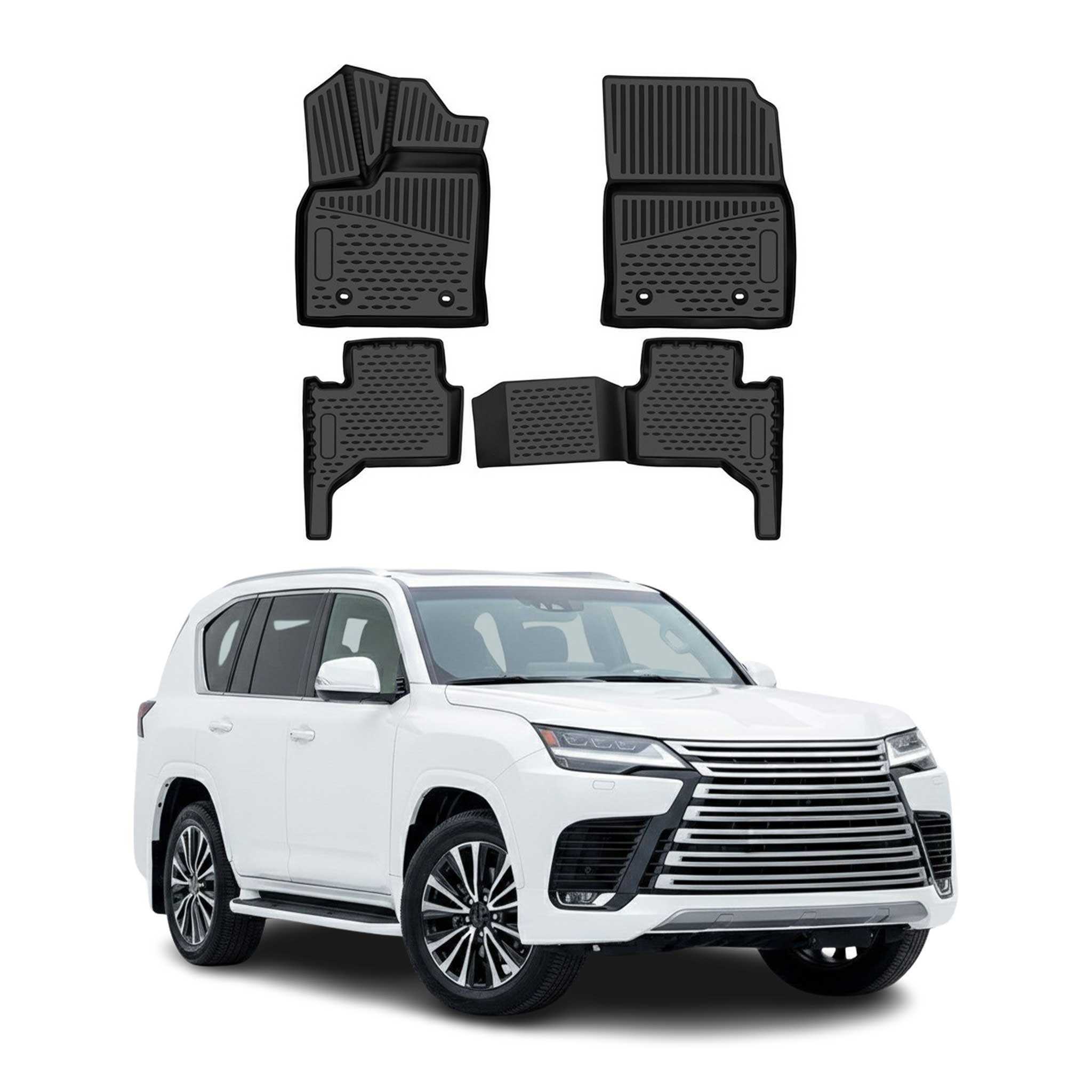 OMAC Floor Mats Liner for Lexus LX600 Vip 2022-2026 Rubber TPE Black