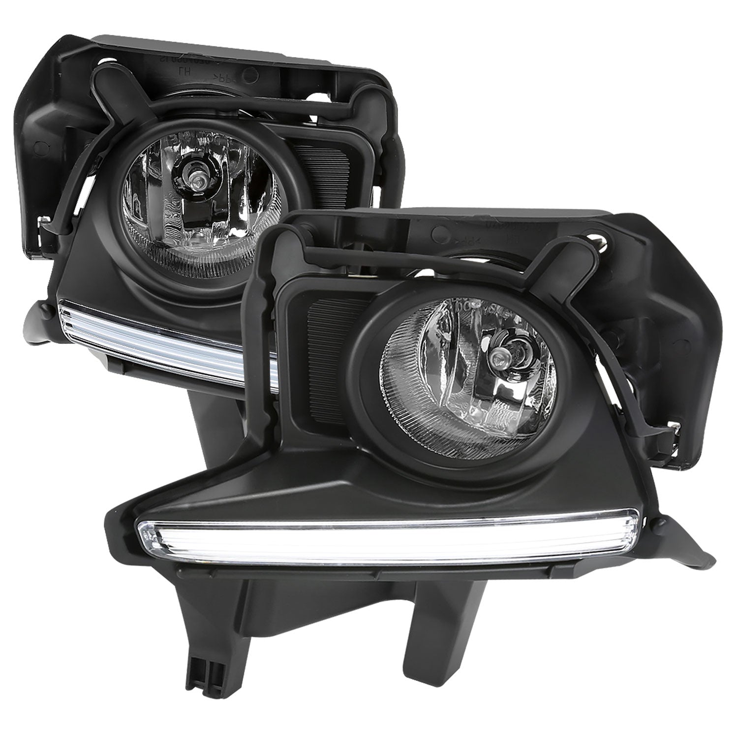 2014-2016 Toyota Highlander H16 Fog Lights Kit w/ LED Light Strip Chrome/Clear