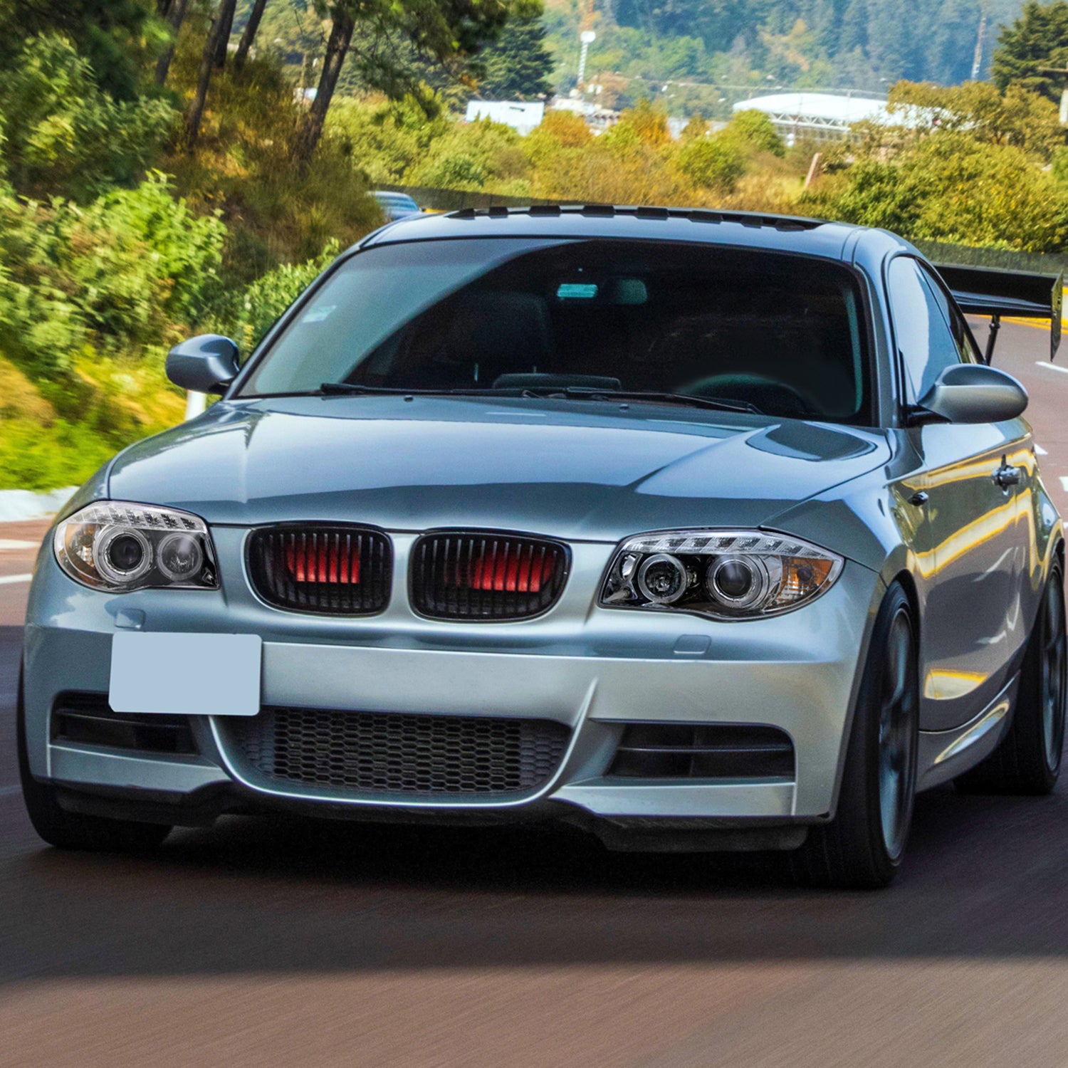 2004-2013 BMW E81 E82 E87 E88 Dual Halo Projector Headlights LED Light Chrome