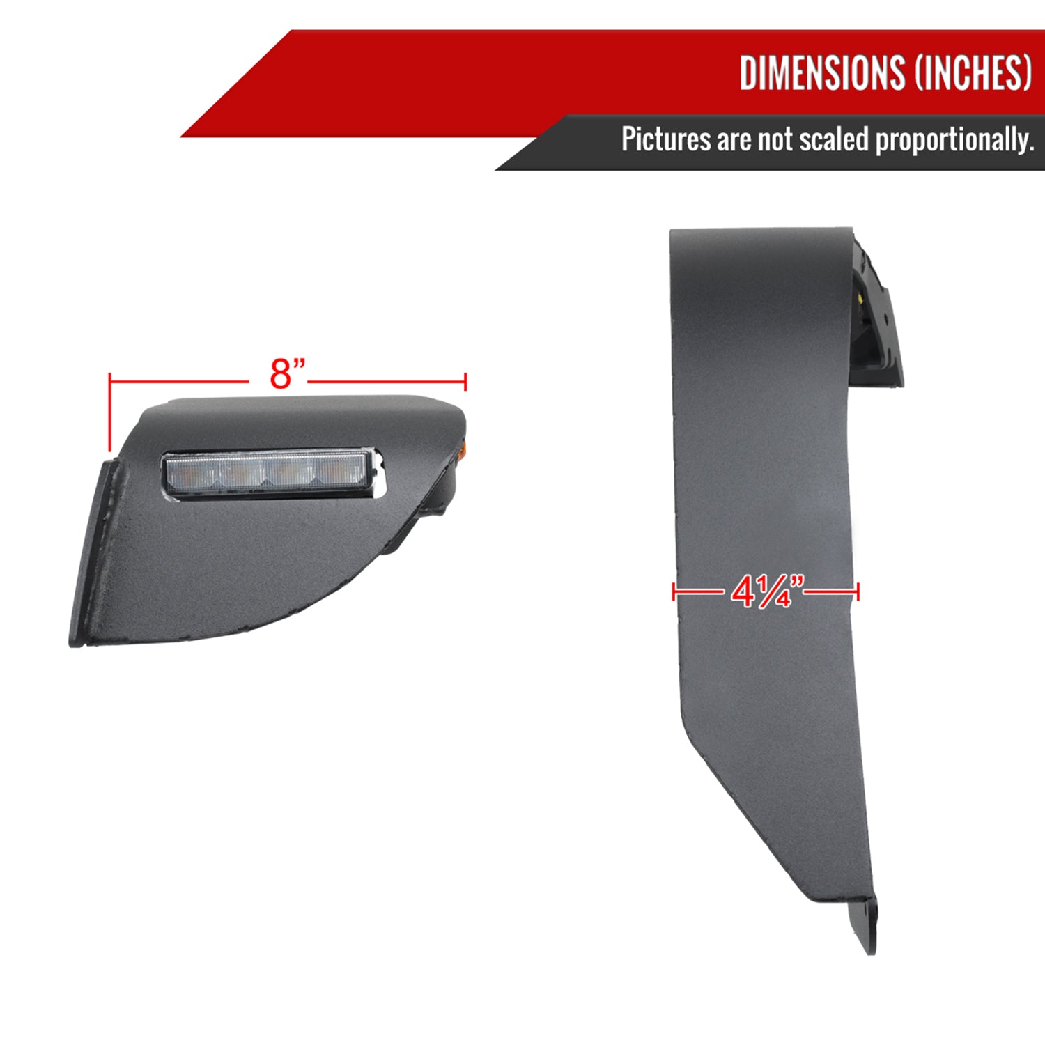 2020-2022 Jeep Gladiator JT Switchback LED Front Flat Fender Flares