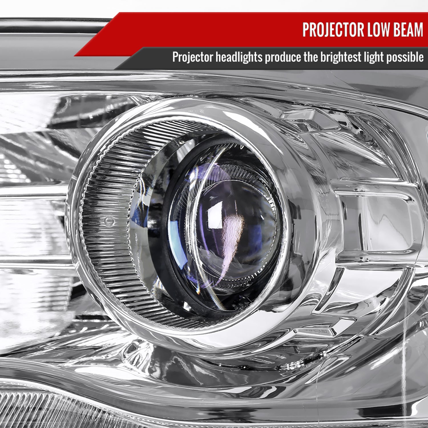 2013-2018 RAM 1500 2500 3500 LED Bar Projector Headlights Chrome/Clear Lens