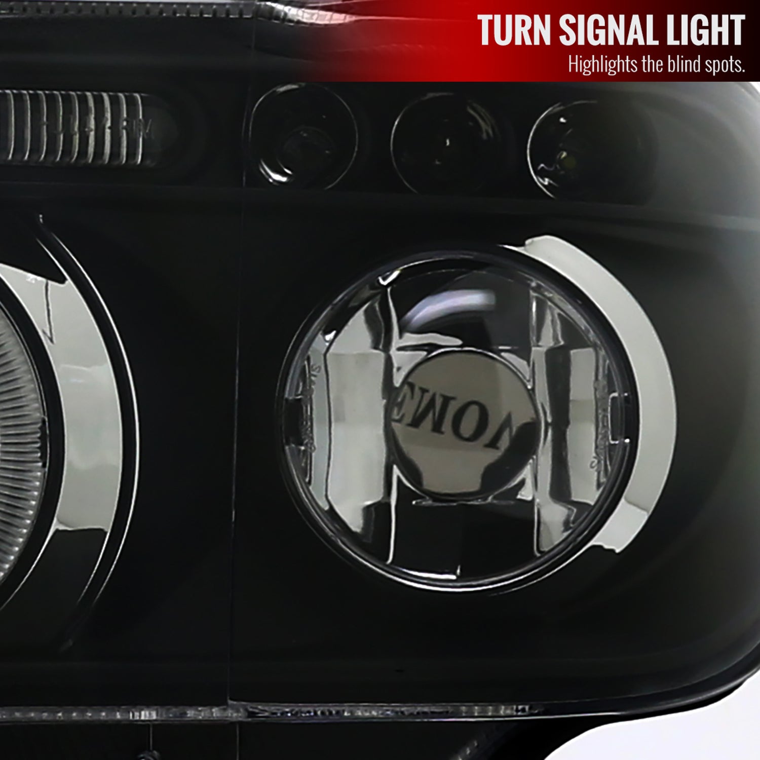 2001-2003 BMW E53 X5 Dual Halo Projector Headlights Matte Black/Clear Lens