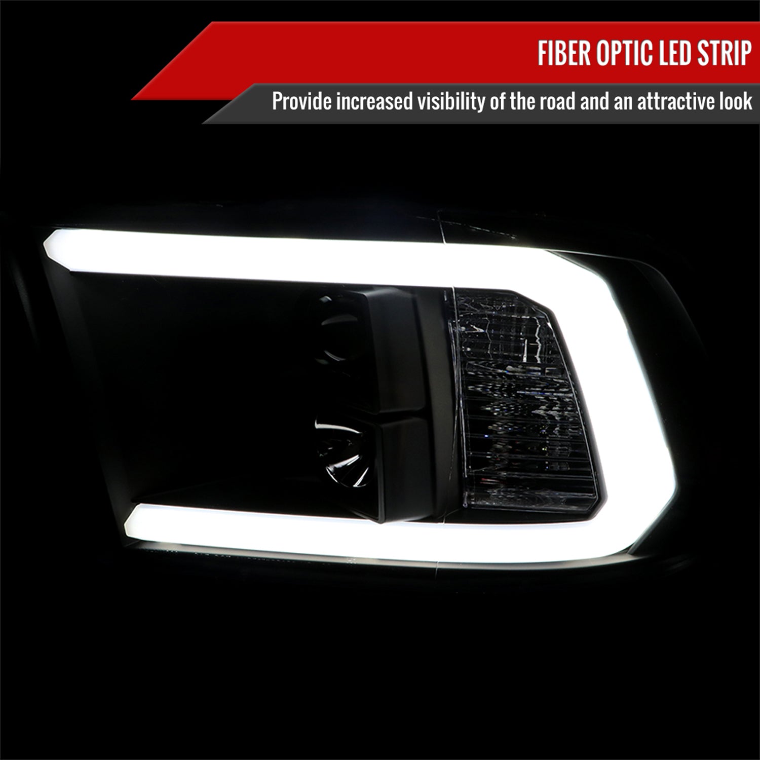 2009-2018 Dodge RAM 1500 / RAM 2500 3500 LED C-Bar Headlights Black