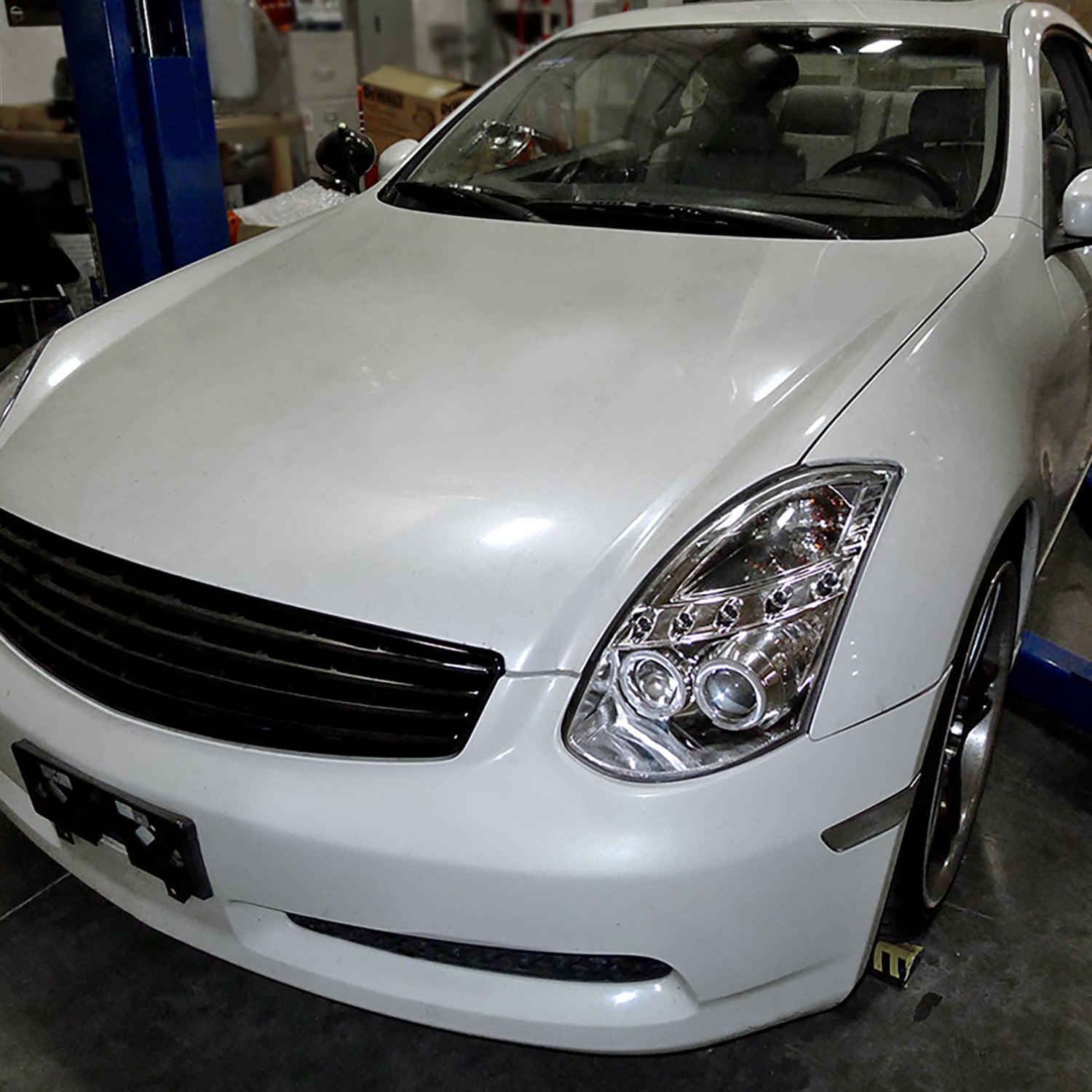 2003-2007 Infiniti G35 Coupe Dual Halo Projector Headlights Chrome/Clear Lens