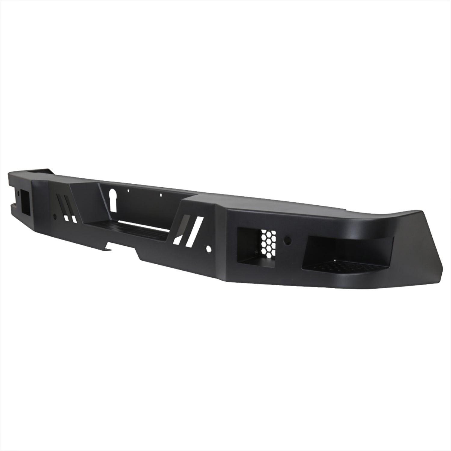 2014-2021 Toyota Tundra Black Heavy Duty Steel Rear Step Bumper w/License Lamp