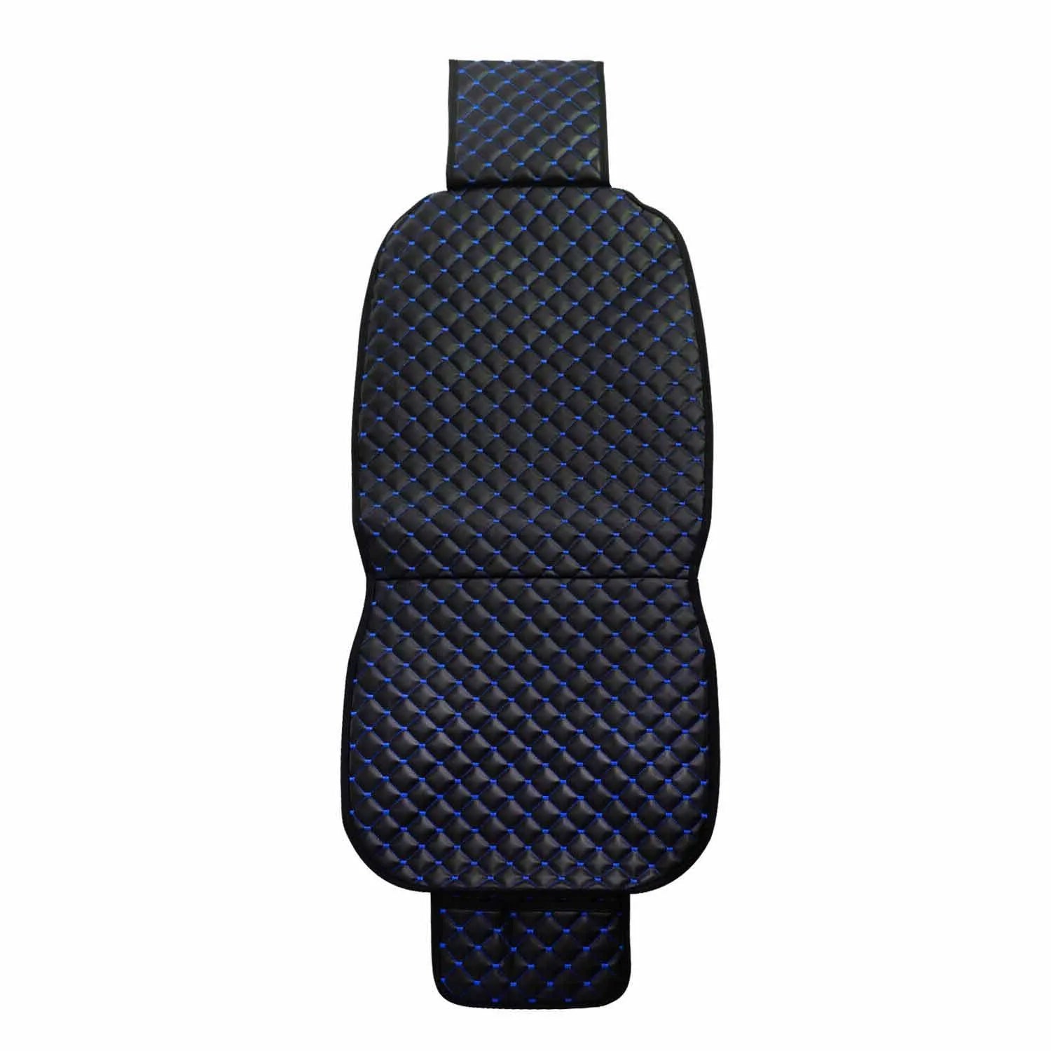 Dodge Ram Leather Breathable Front Seat Cover Pads Black Blue 1Pc