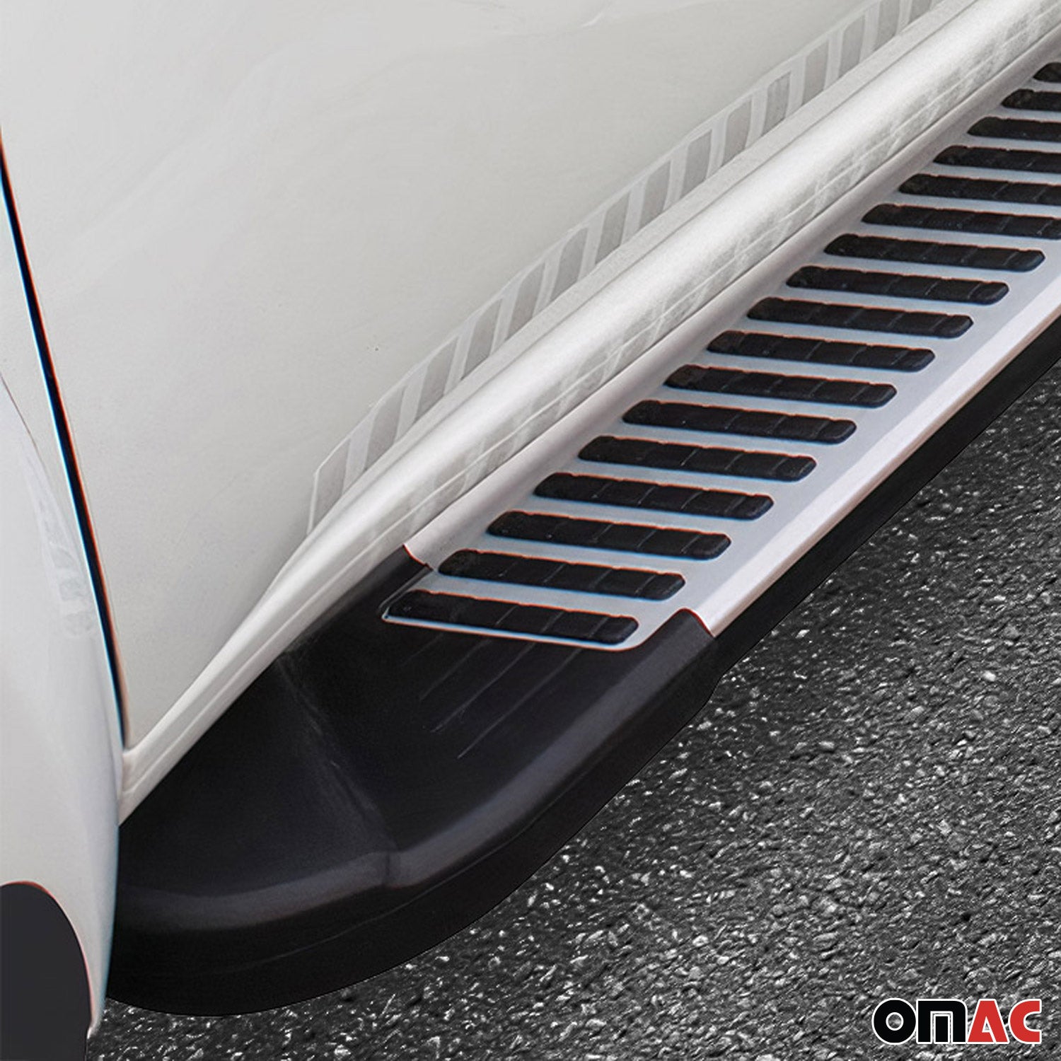 2013-2018 Toyota RAV4 Running Boards Side Steps Silver & Black