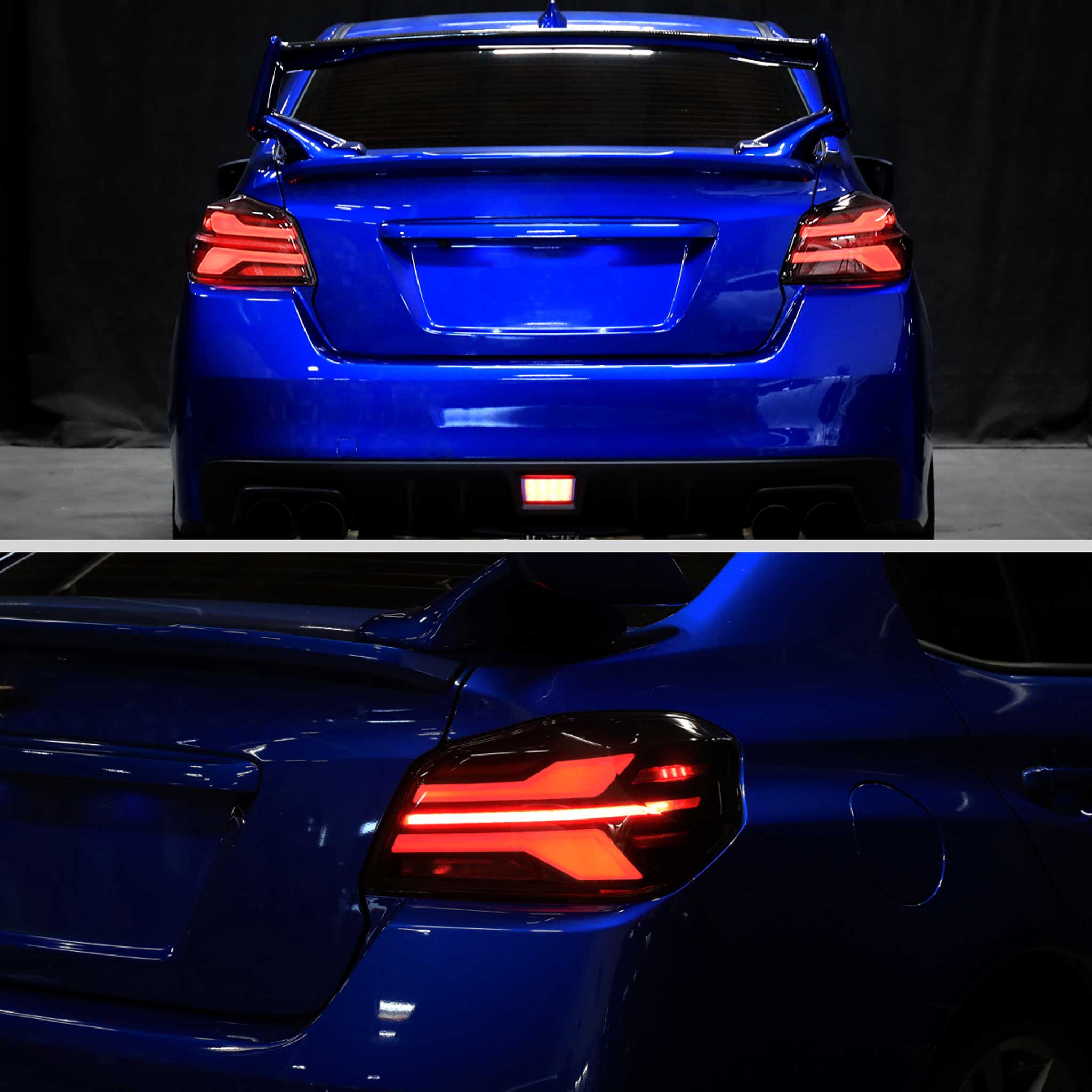 For Subaru WRX STi 015-2021 LED Tail Light Sequential Turn Signal Matte Black Clear Brake Reverse