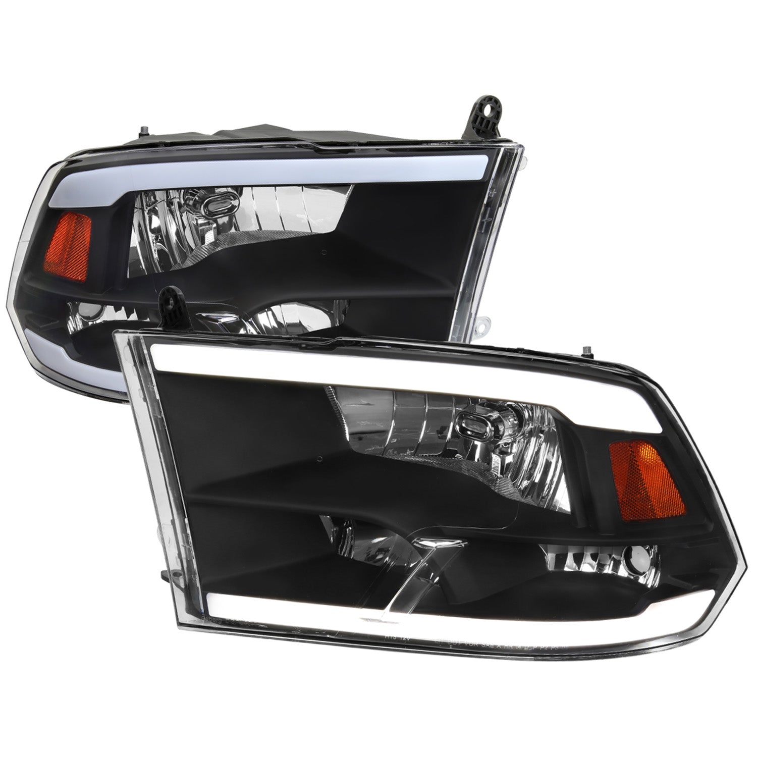2009-2019 Dodge RAM 1500 2500 3500 LED Factory Headlights Amber Black