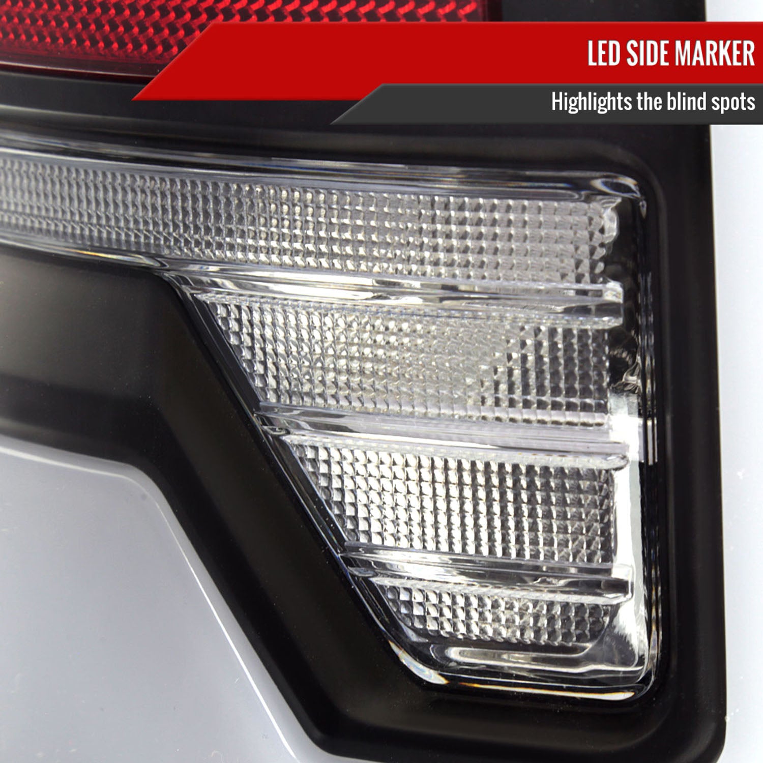 2002-2006 Dodge RAM 1500/2500/3500 White LED Bar Tail Lights Matte Black/Clear