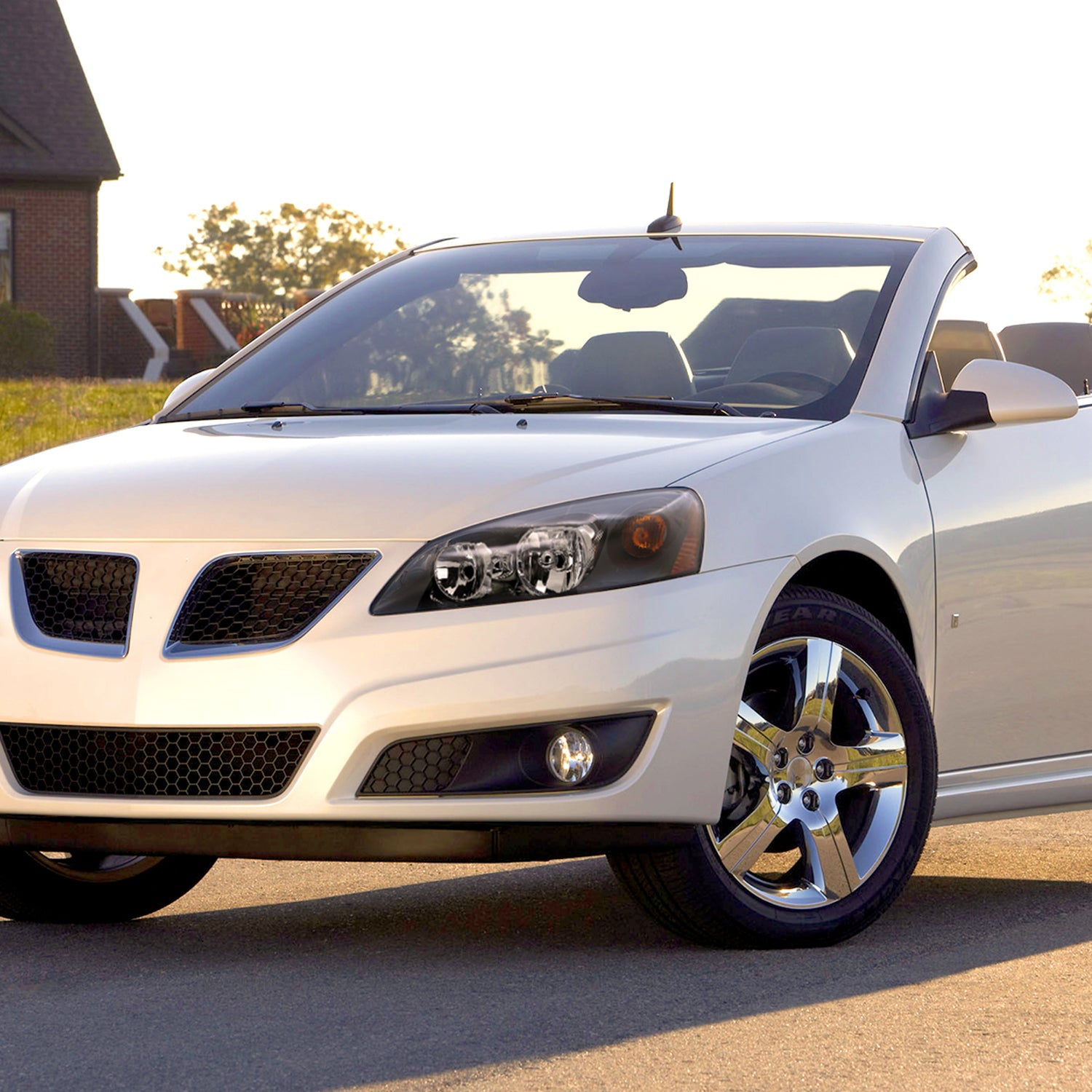 2005-2010 Pontiac G6 Factory Headlights w/Amber Reflectors Matt Black/Clear