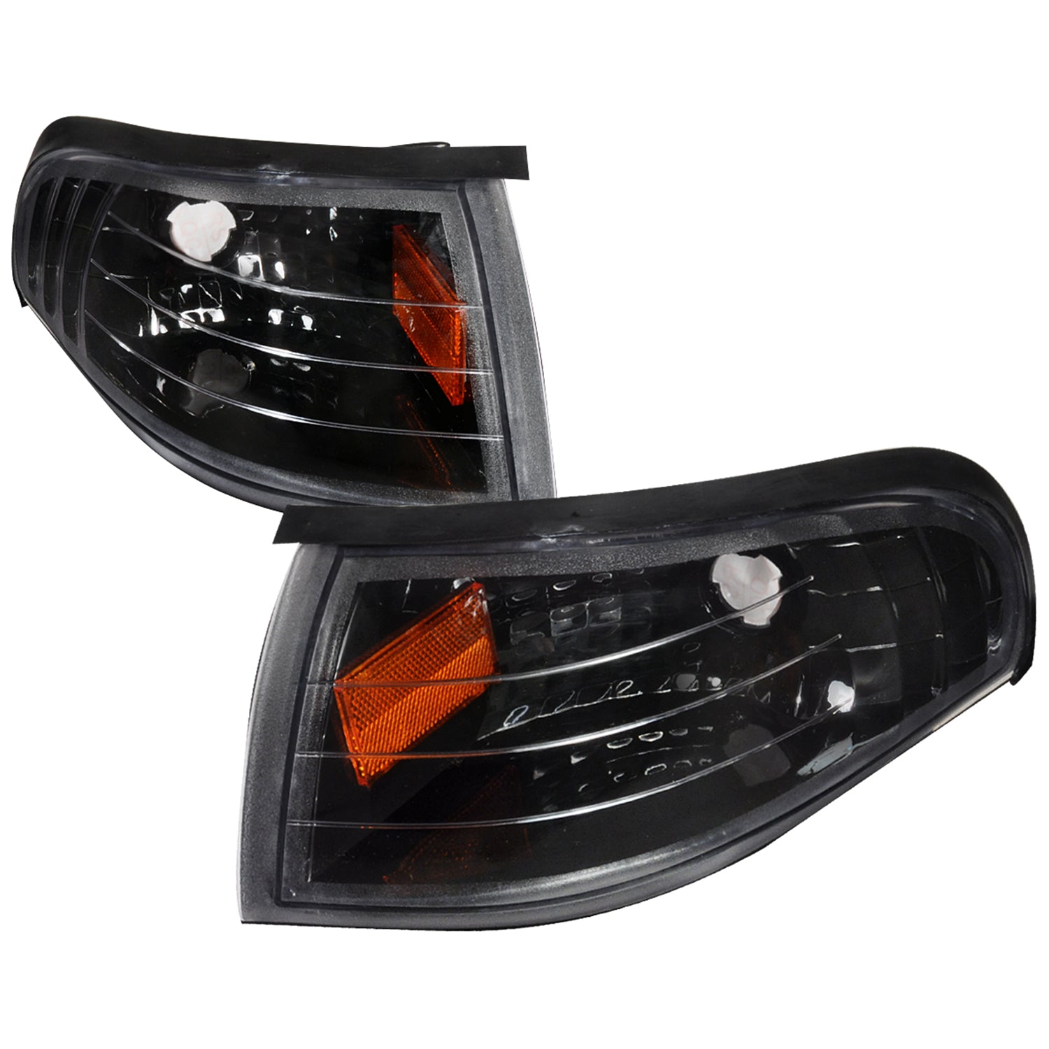 1994-1998 Ford Mustang Corner Parking Turn Signal Lights Amber Matt Black