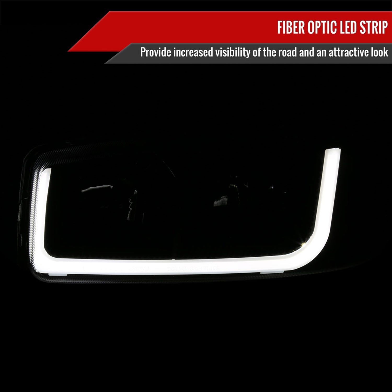 2001-2006 GMC Yukon Denali / XL LED Bar Factor Headlights Matte Black/Clear