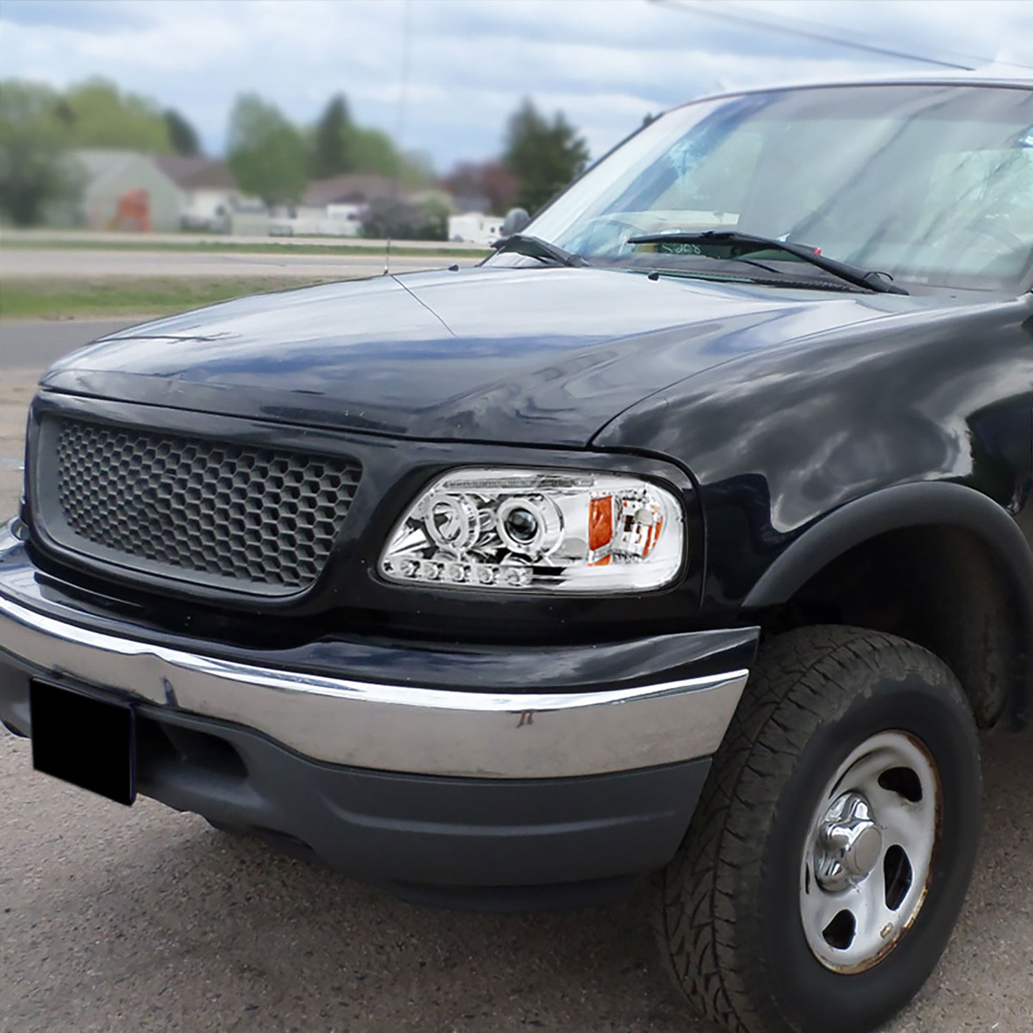 1997-2004 Ford F-150 / 97-2002 Expedition Dual Halo Projector Headlights Chrome